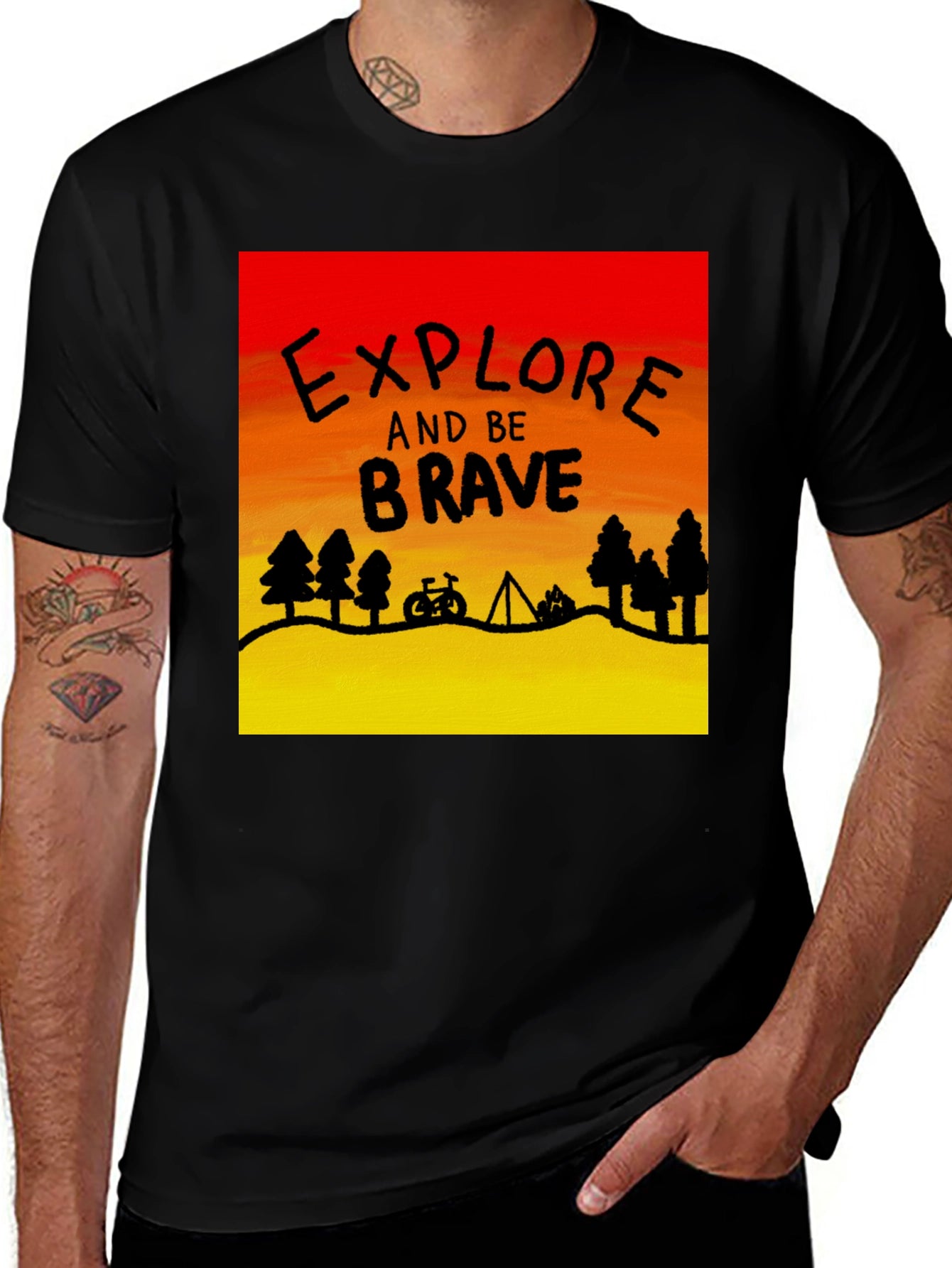 Explore and Be Brave Graphic Tee - Adventure Awaits!