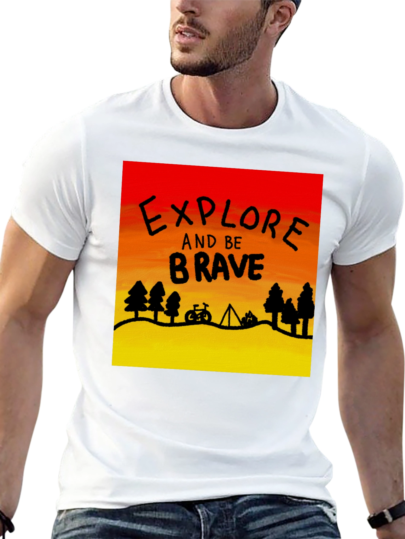 Explore and Be Brave Graphic Tee - Adventure Awaits!