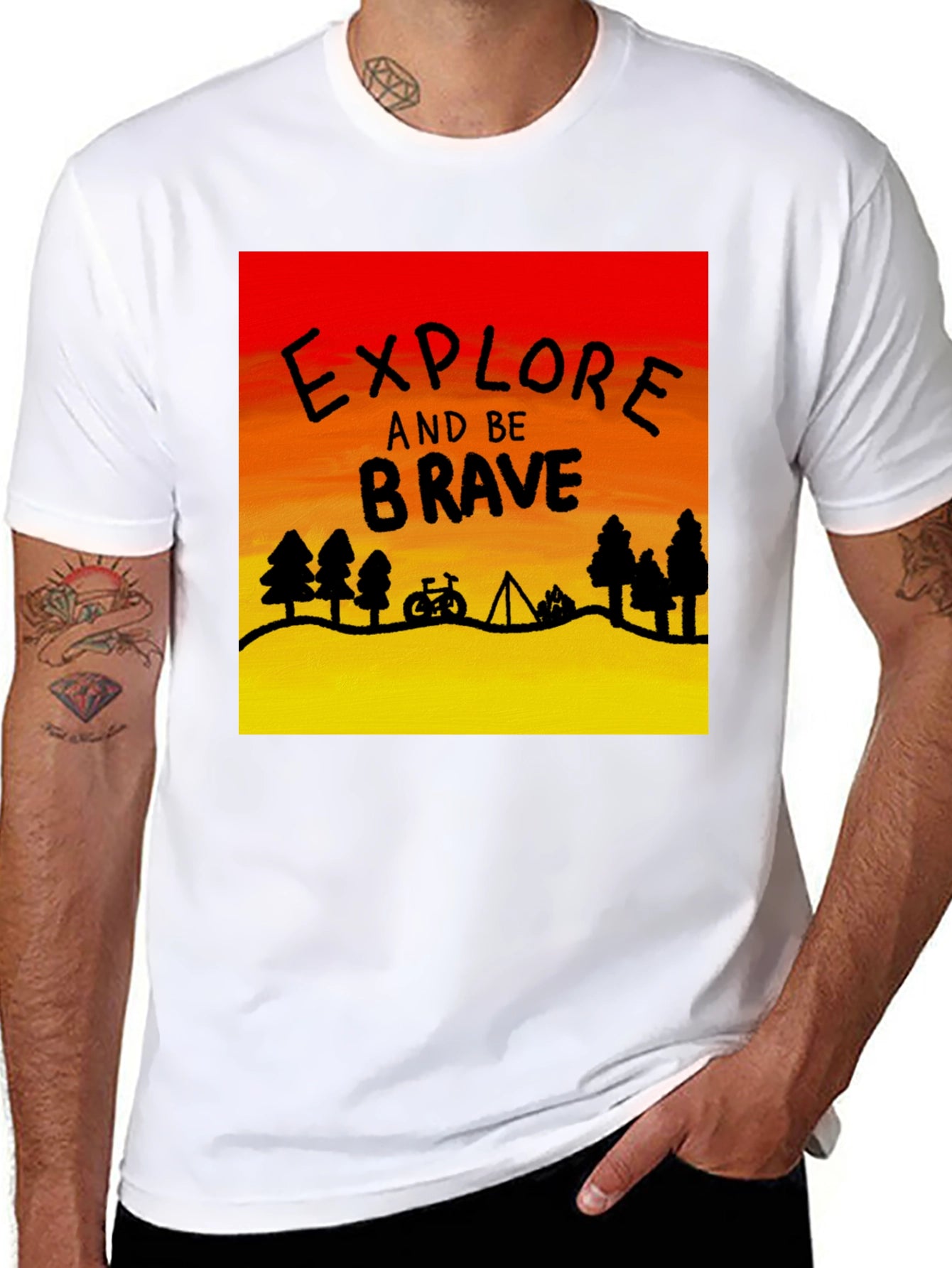 Explore and Be Brave Graphic Tee - Adventure Awaits!