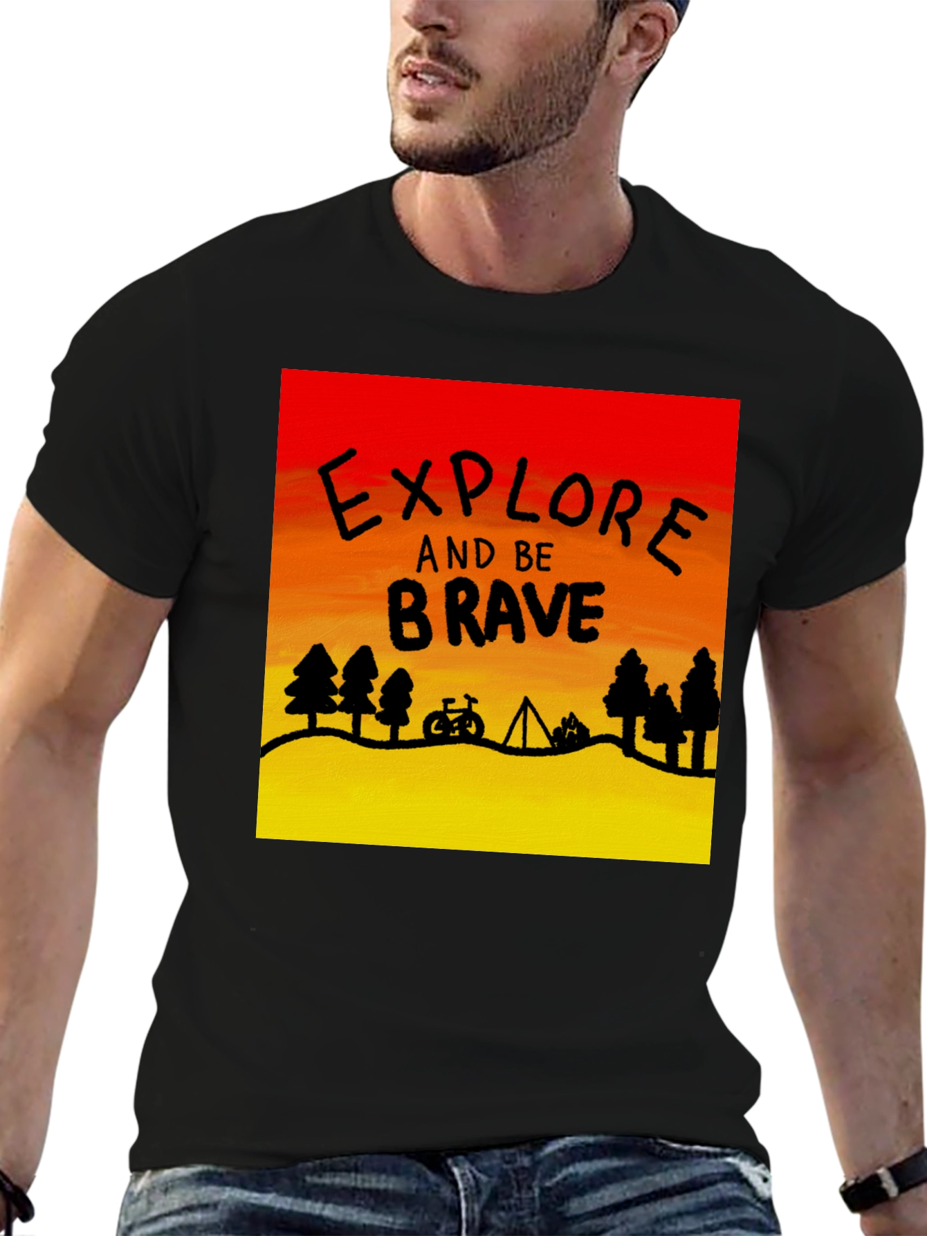 Explore and Be Brave Graphic Tee - Adventure Awaits!