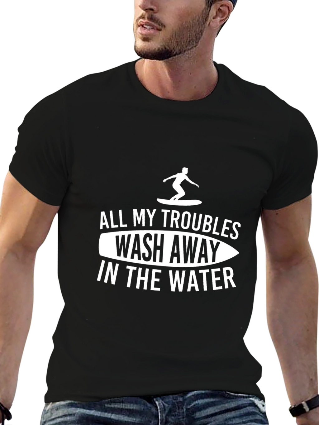 Surfer Graphic T-Shirt - All My Troubles Wash Away
