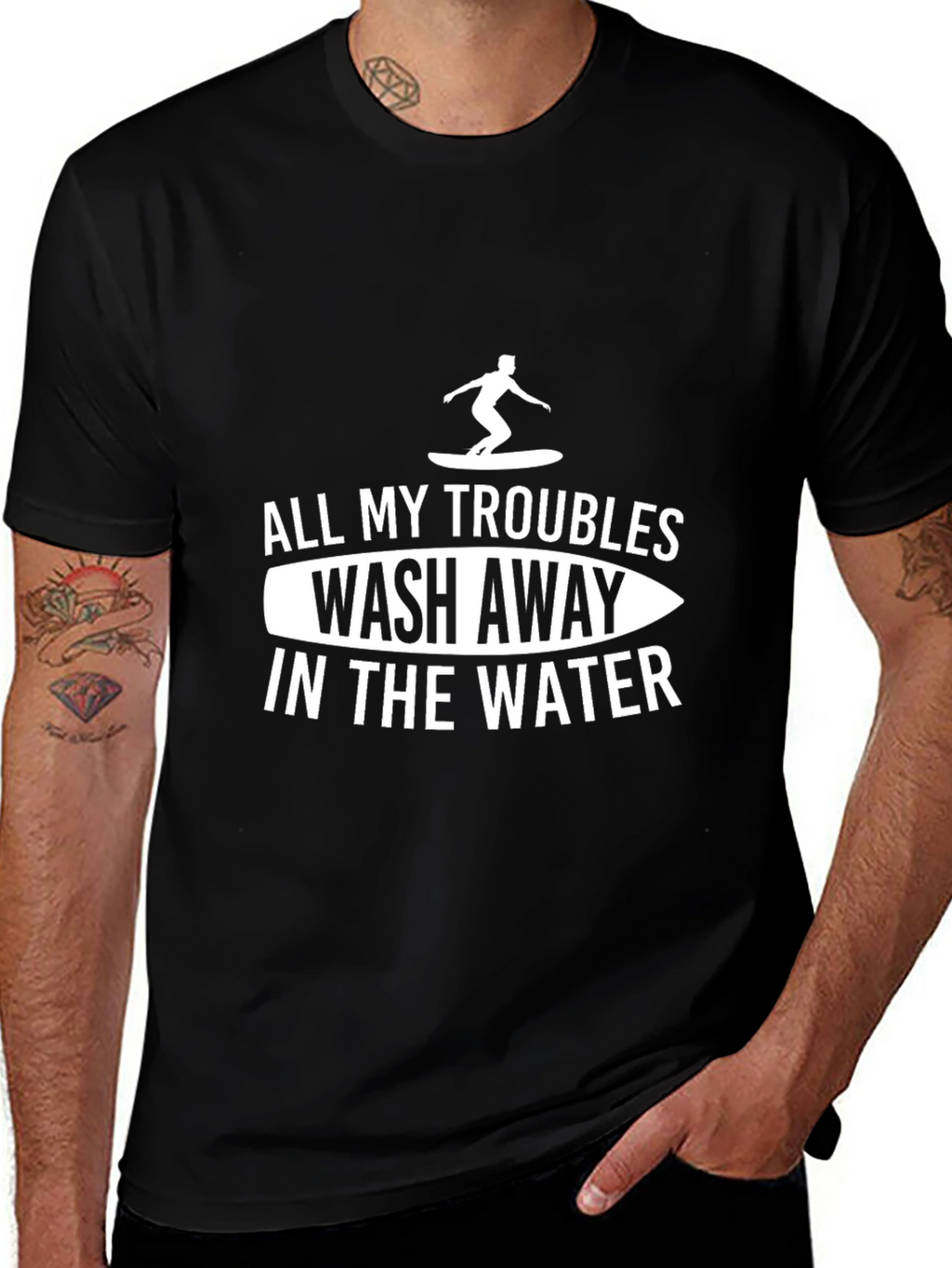 Surfer Graphic T-Shirt - All My Troubles Wash Away