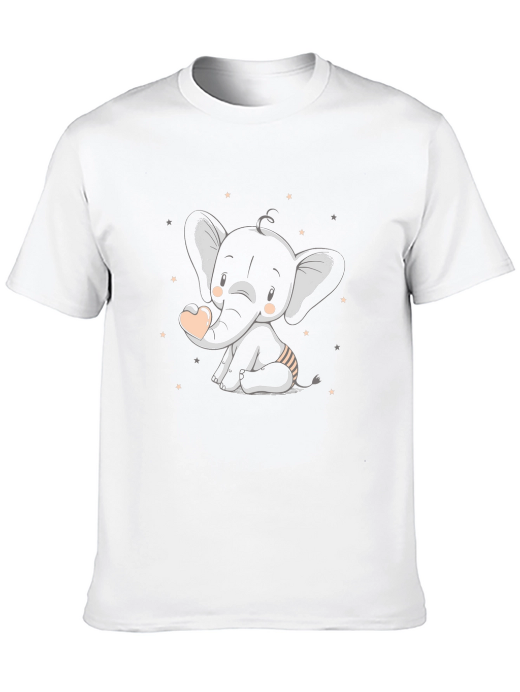 Cute Elephant Graphic Tee - Black