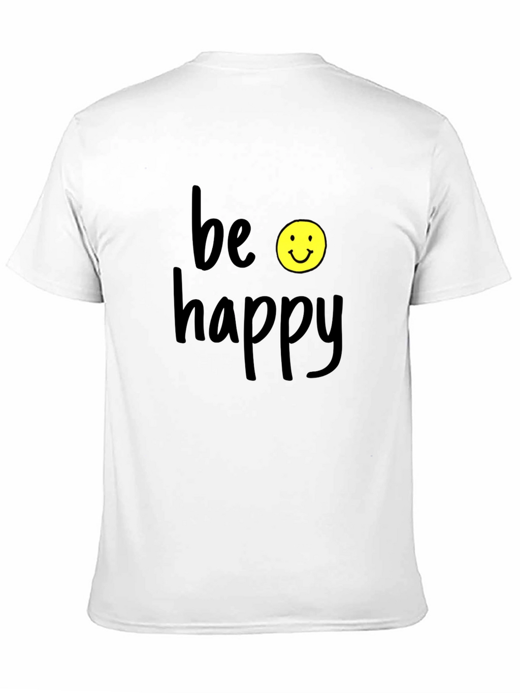 Be Happy Graphic T-Shirt - Black Casual Tee
