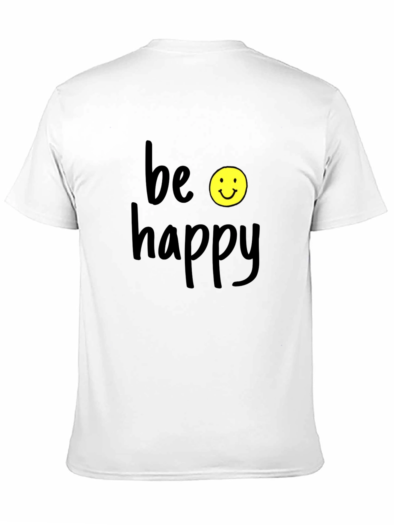 Be Happy Graphic T-Shirt - Black Casual Tee