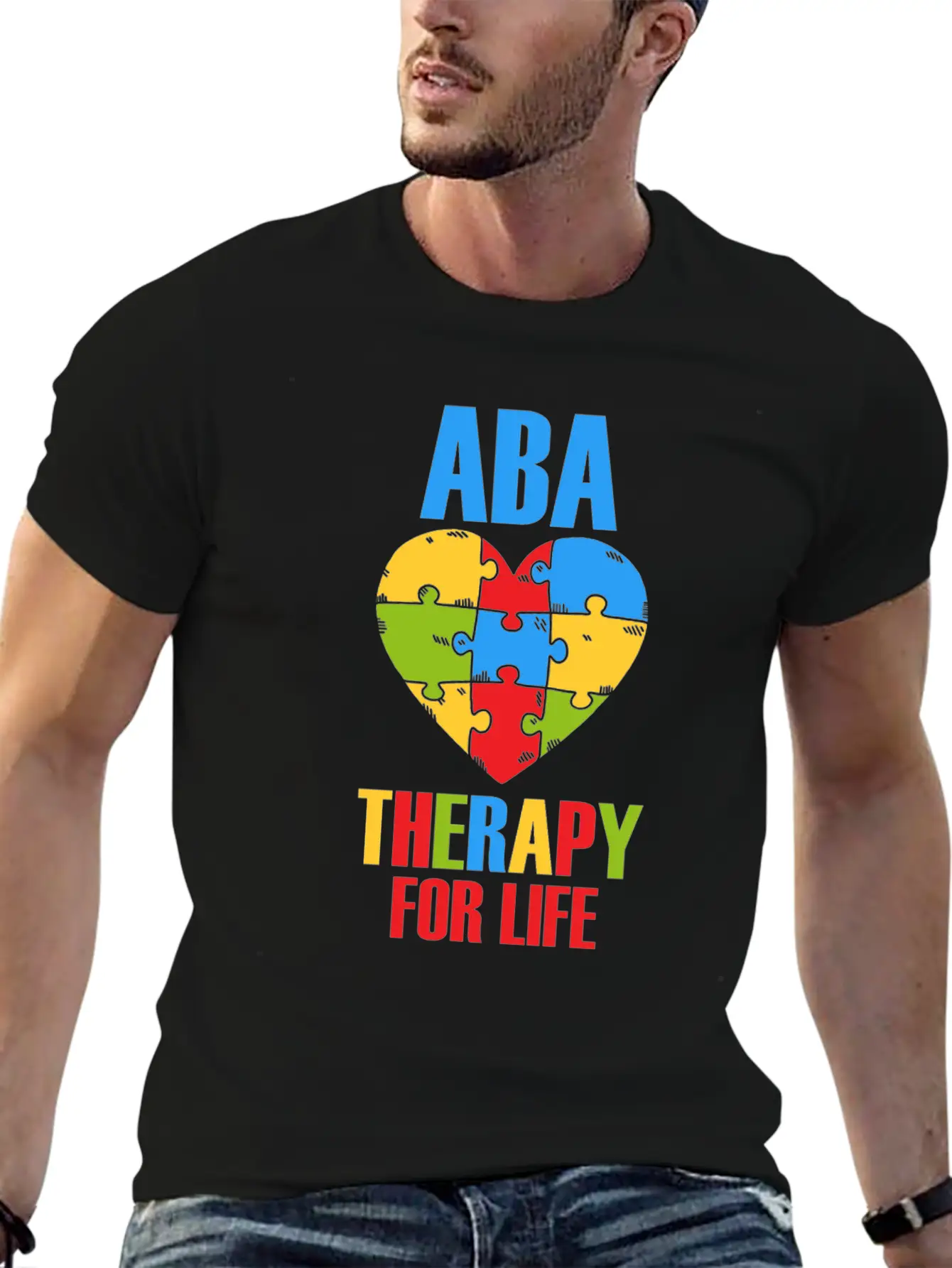 Aba Therapy For Life BCBA Therapist Analyst Autism Breathable Soft Cotton T-Shirt – Timeless Casual Look