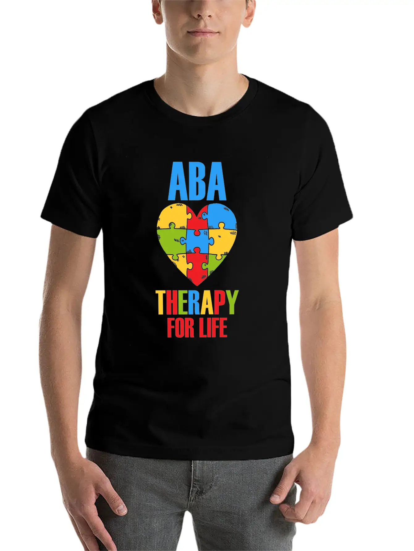 Aba Therapy For Life BCBA Therapist Analyst Autism Breathable Soft Cotton T-Shirt – Timeless Casual Look