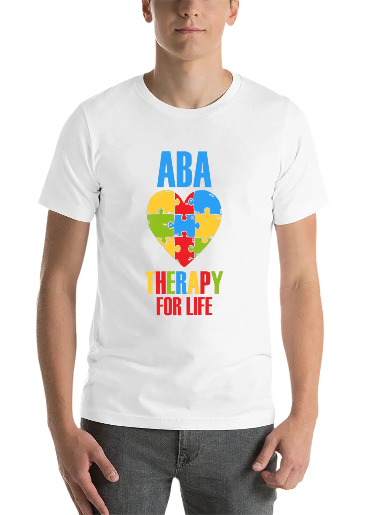 Aba Therapy For Life BCBA Therapist Analyst Autism Breathable Soft Cotton T-Shirt – Timeless Casual Look