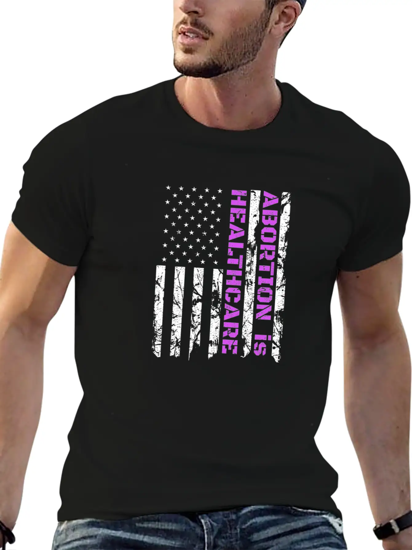 Abortion Is Healthcare Pro Choice American Flag Unisex Casual T-Shirt – Clean Design For Daily Comfort