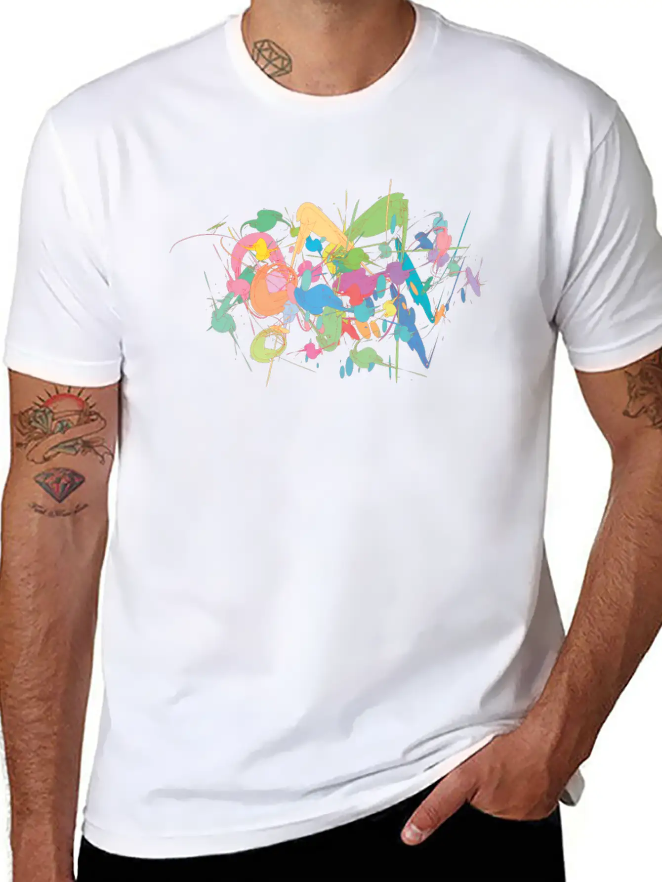 Abstract Art Painting Stylish Everyday T-Shirt – Unisex Basic Cotton Tee