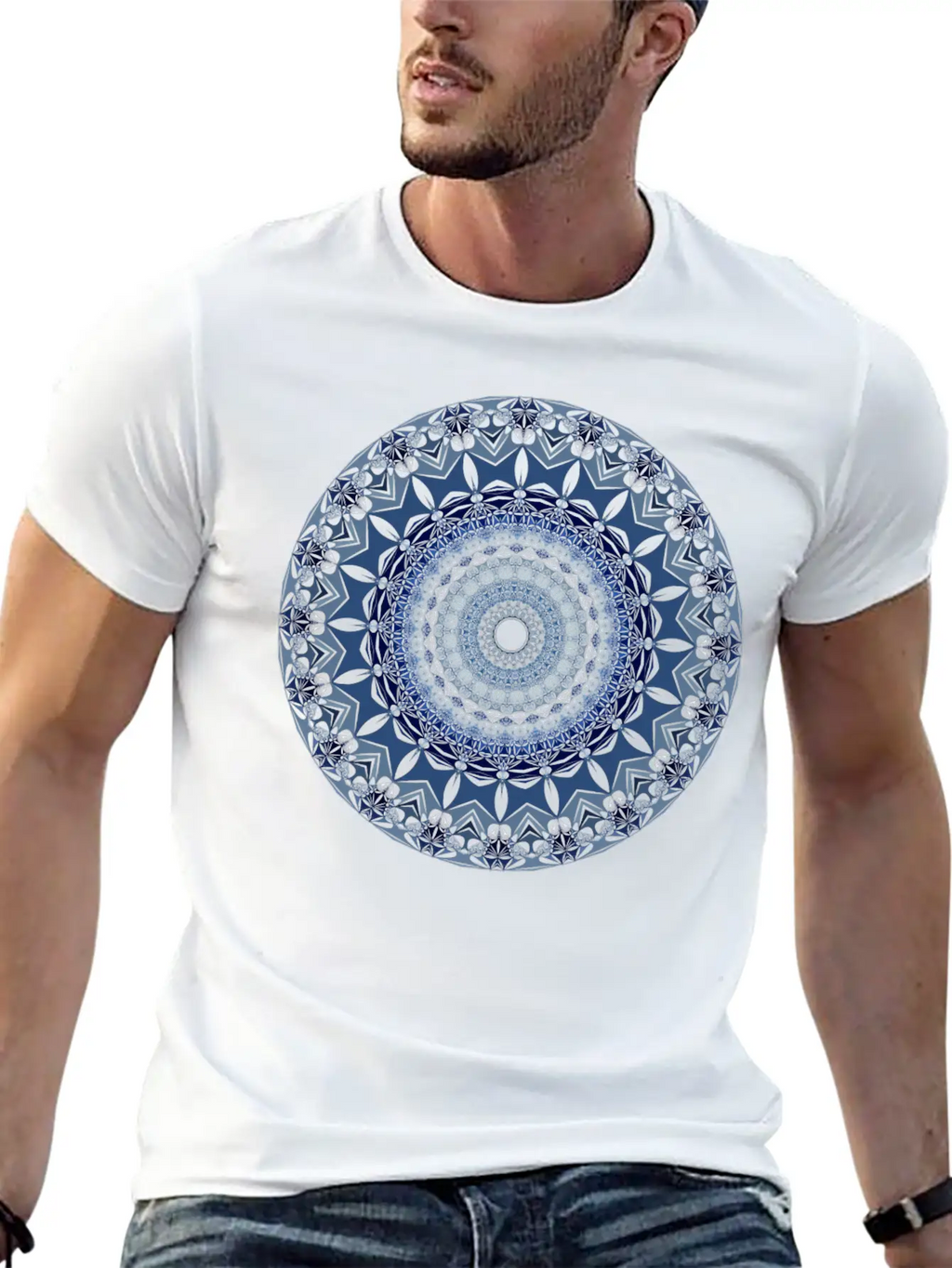 Abstract Art/Mandala Flower Unisex Casual T-Shirt – Clean Design For Daily Comfort