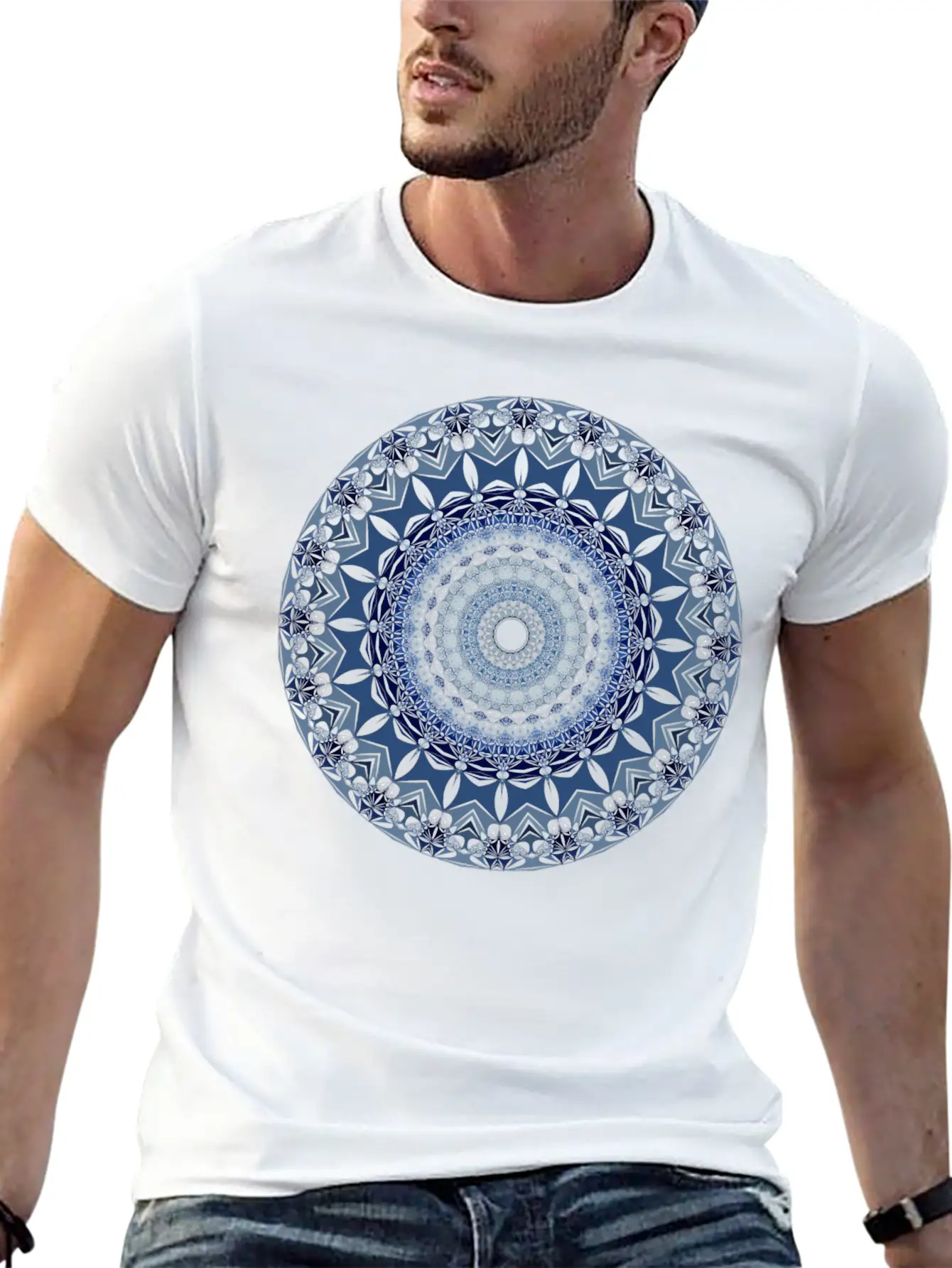 Abstract Art/Mandala Flower Unisex Casual T-Shirt – Clean Design For Daily Comfort