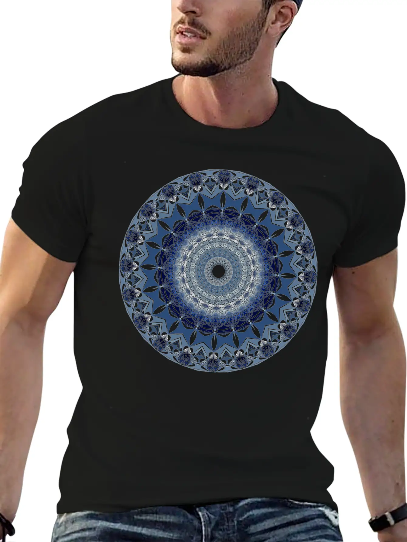 Abstract Art/Mandala Flower Unisex Casual T-Shirt – Clean Design For Daily Comfort