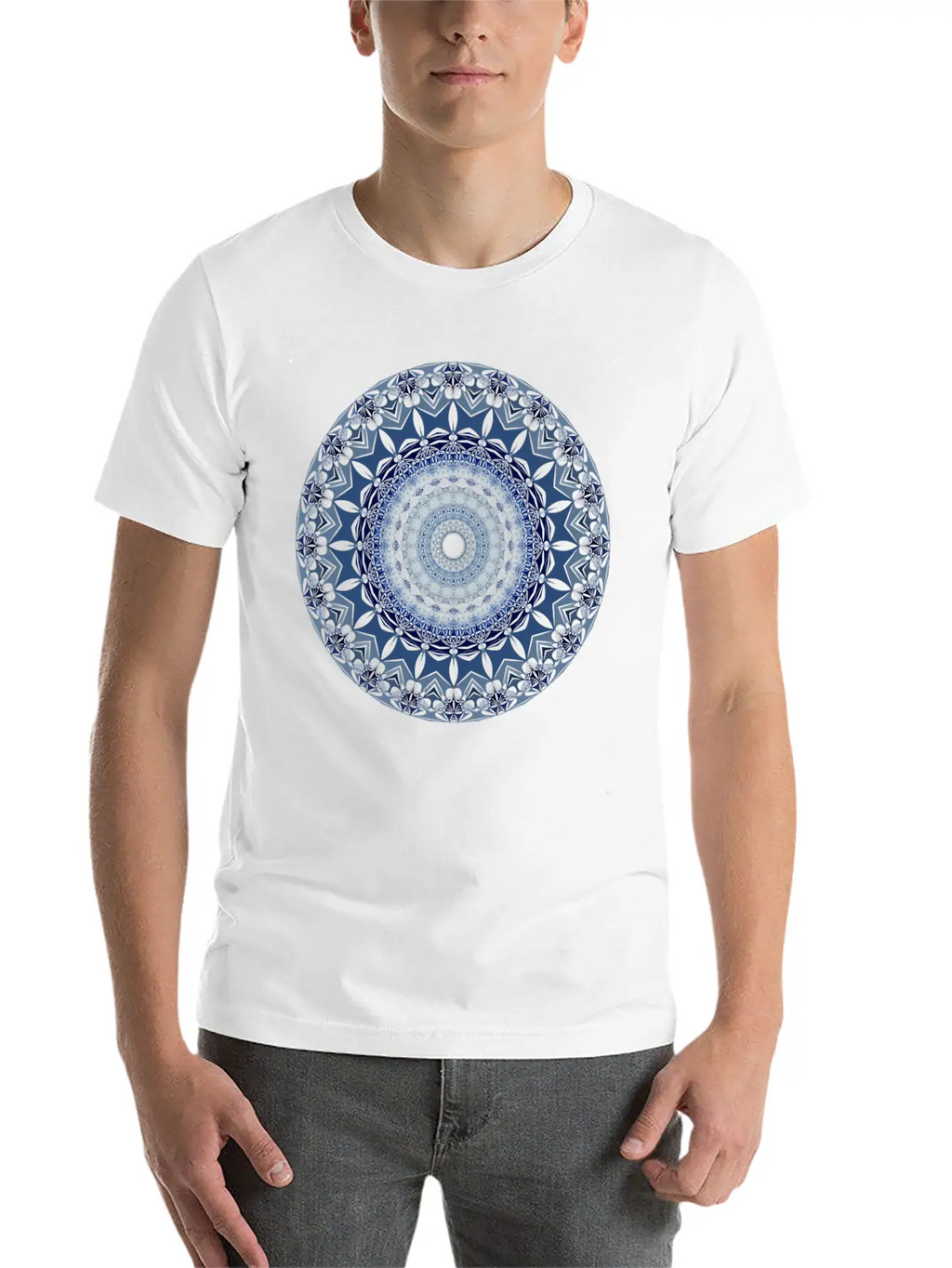 Abstract Art/Mandala Flower Unisex Casual T-Shirt – Clean Design For Daily Comfort