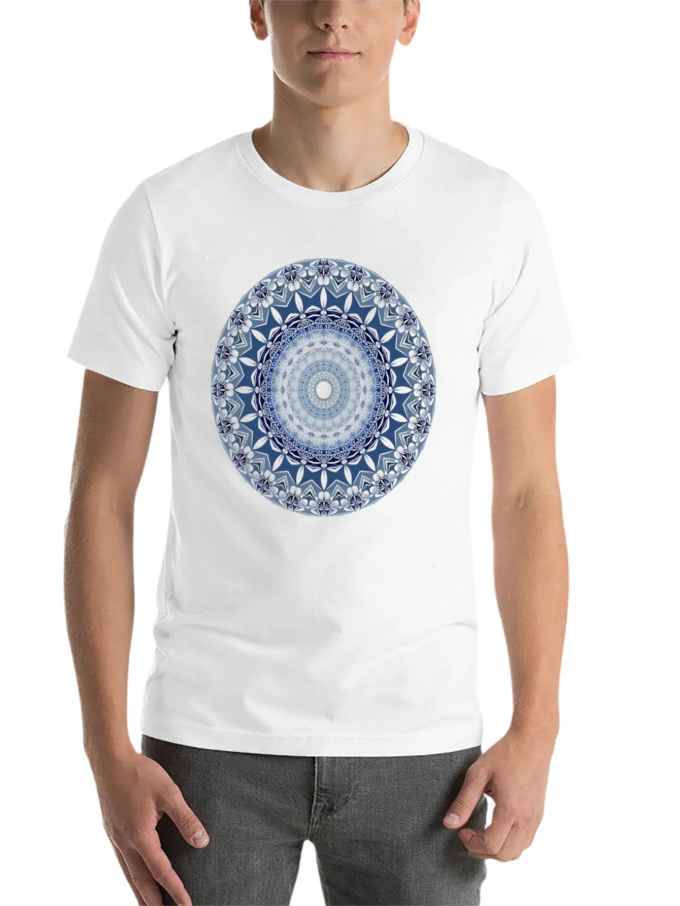 Abstract Art/Mandala Flower Unisex Casual T-Shirt – Clean Design For Daily Comfort