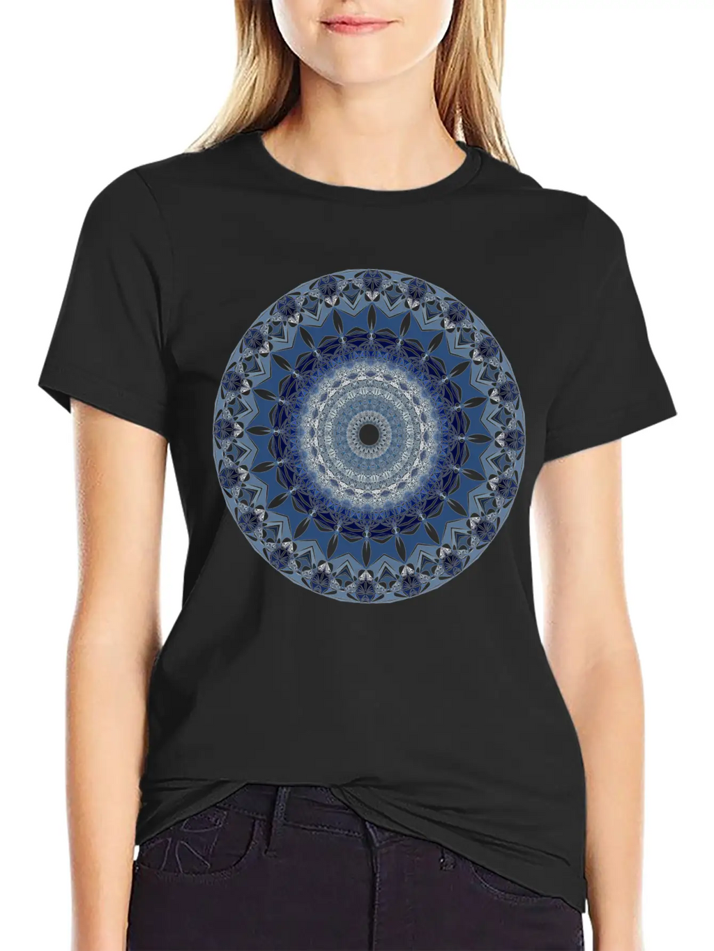 Abstract Art/Mandala Flower Unisex Casual T-Shirt – Clean Design For Daily Comfort