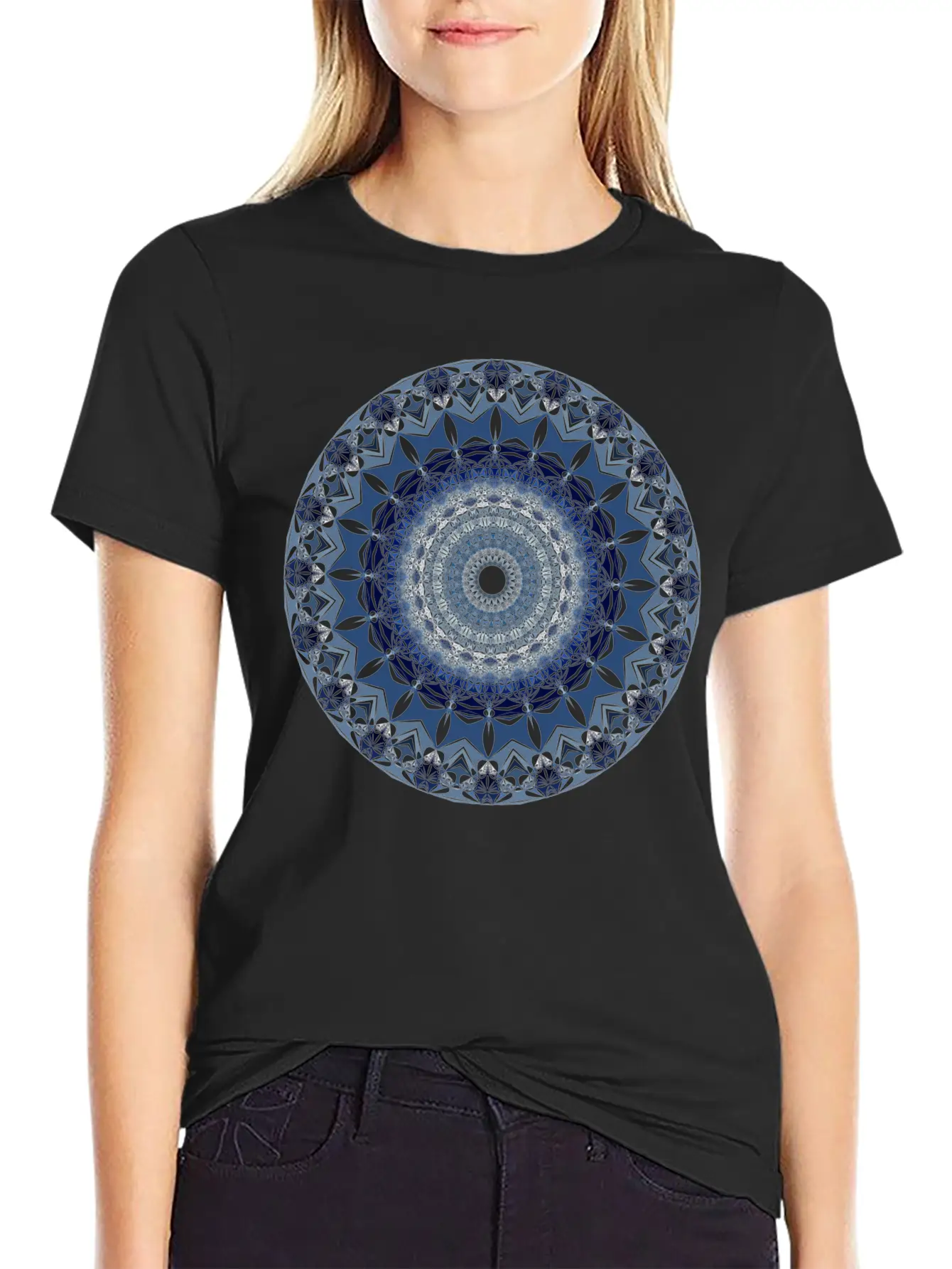 Abstract Art/Mandala Flower Unisex Casual T-Shirt – Clean Design For Daily Comfort
