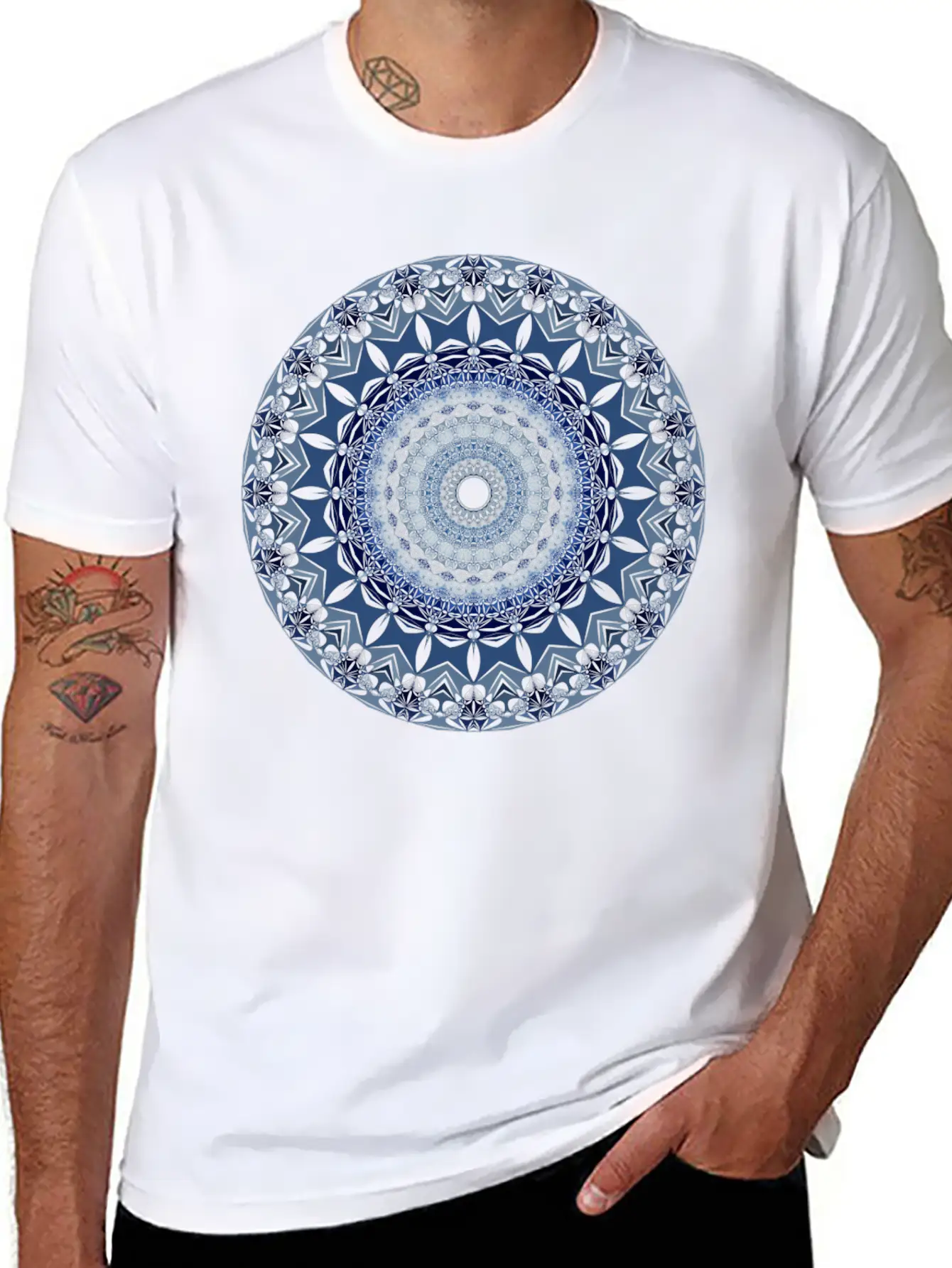 Abstract Art/Mandala Flower Unisex Casual T-Shirt – Clean Design For Daily Comfort