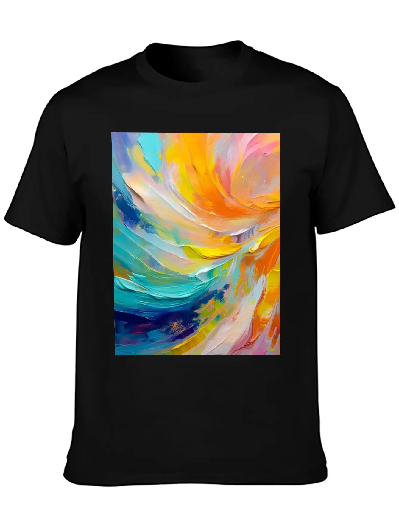 Abstract Colorful Brushstroke Art Unisex Casual T-Shirt – Clean Design For Daily Comfort
