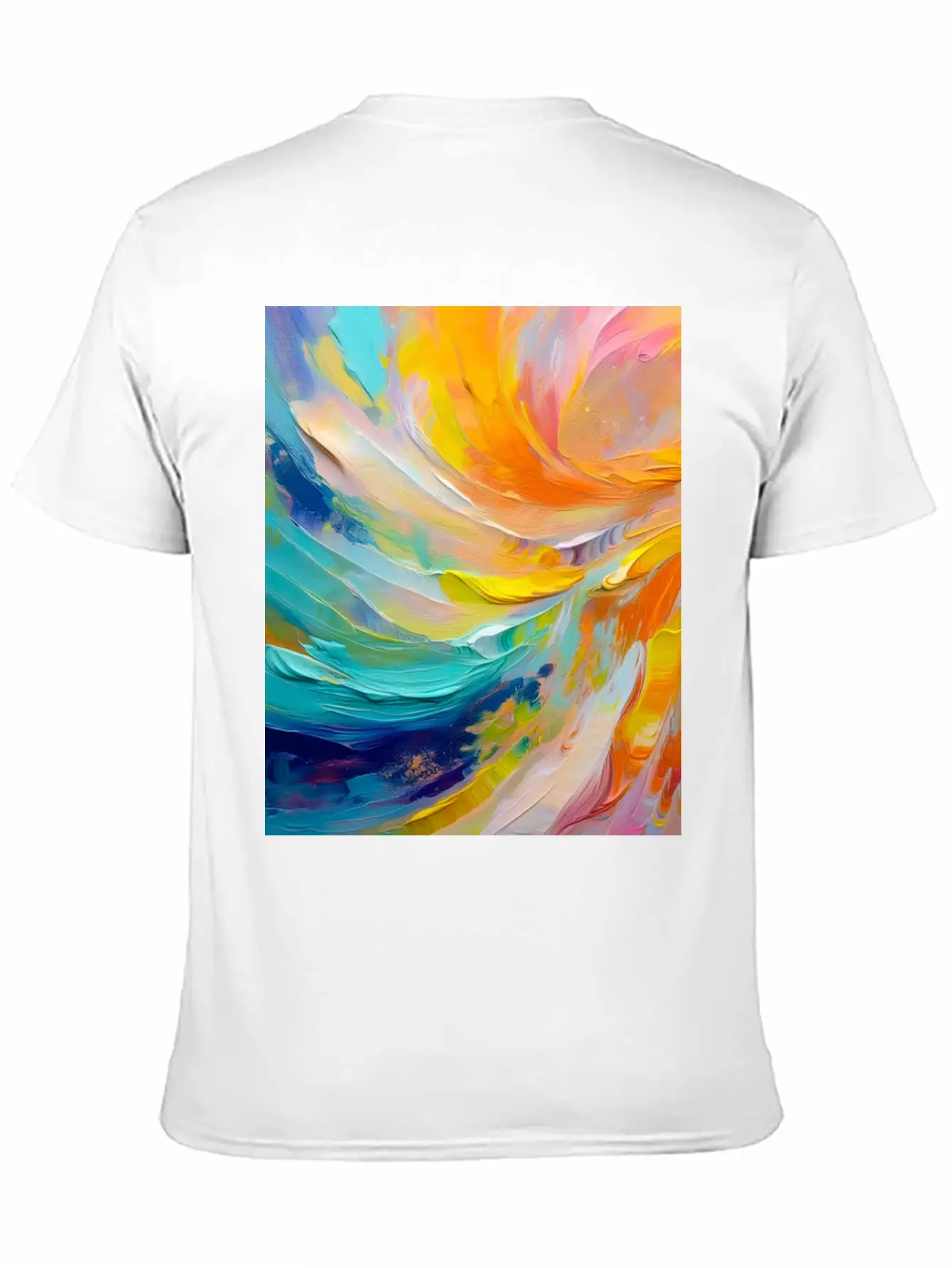 Abstract Colorful Brushstroke Art Unisex Casual T-Shirt – Clean Design For Daily Comfort