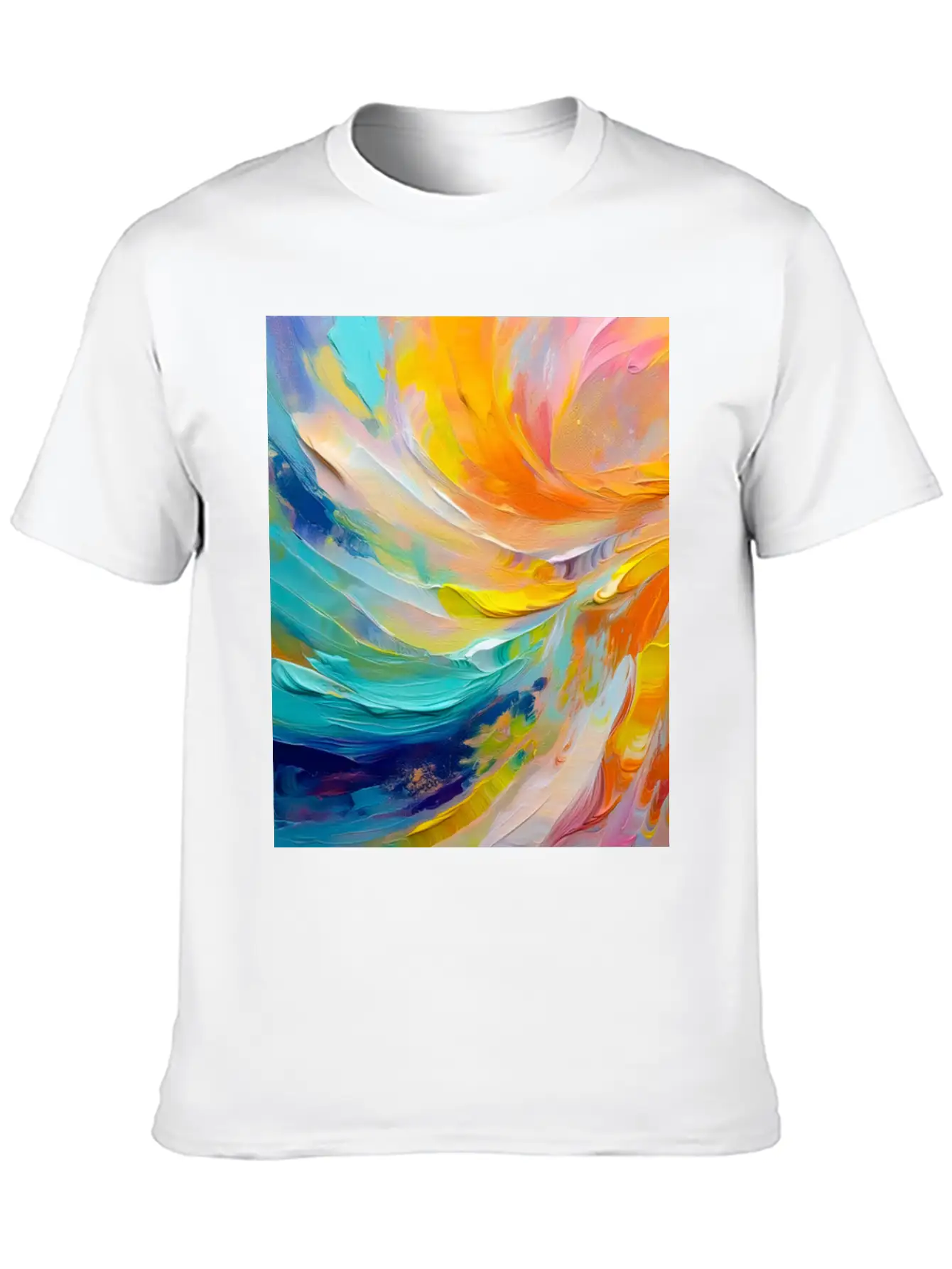 Abstract Colorful Brushstroke Art Unisex Casual T-Shirt – Clean Design For Daily Comfort