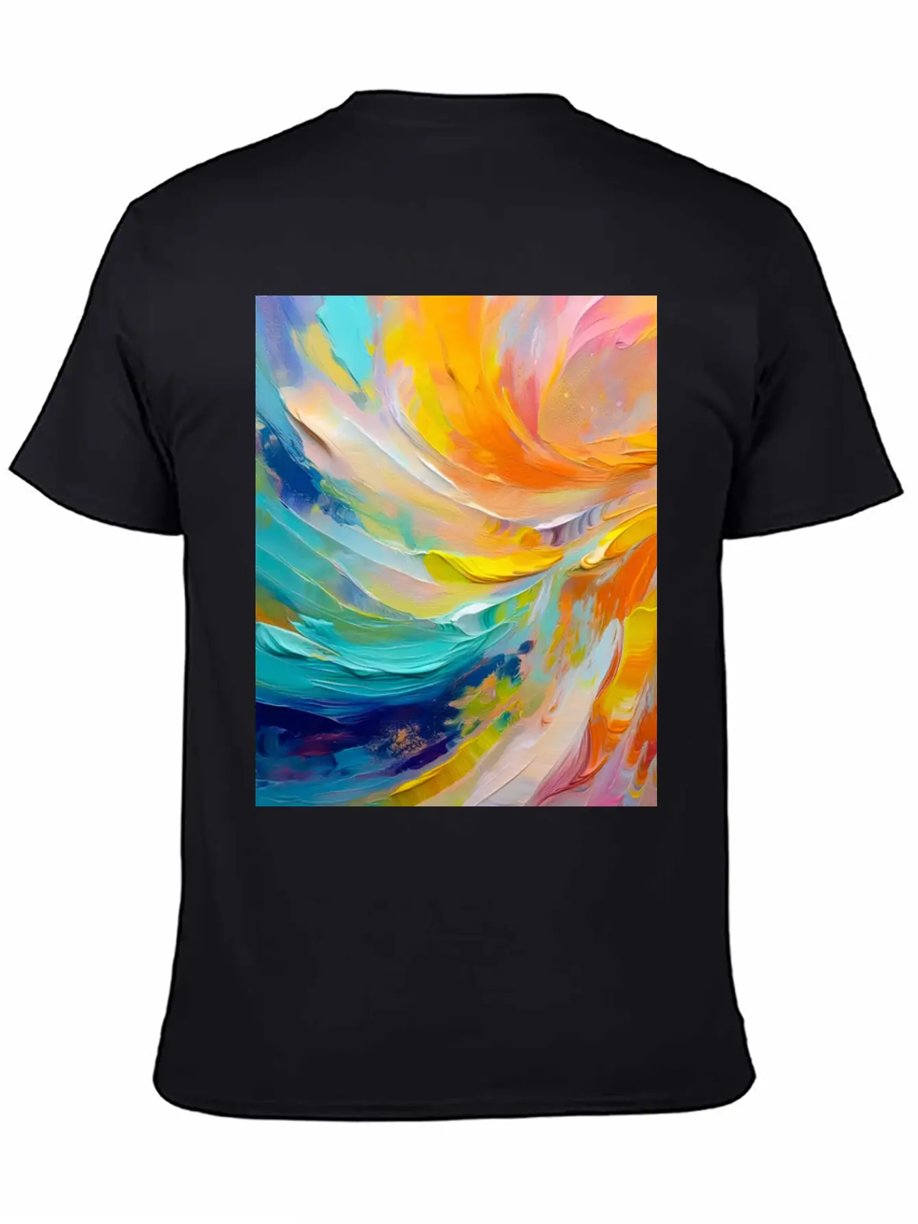 Abstract Colorful Brushstroke Art Unisex Casual T-Shirt – Clean Design For Daily Comfort