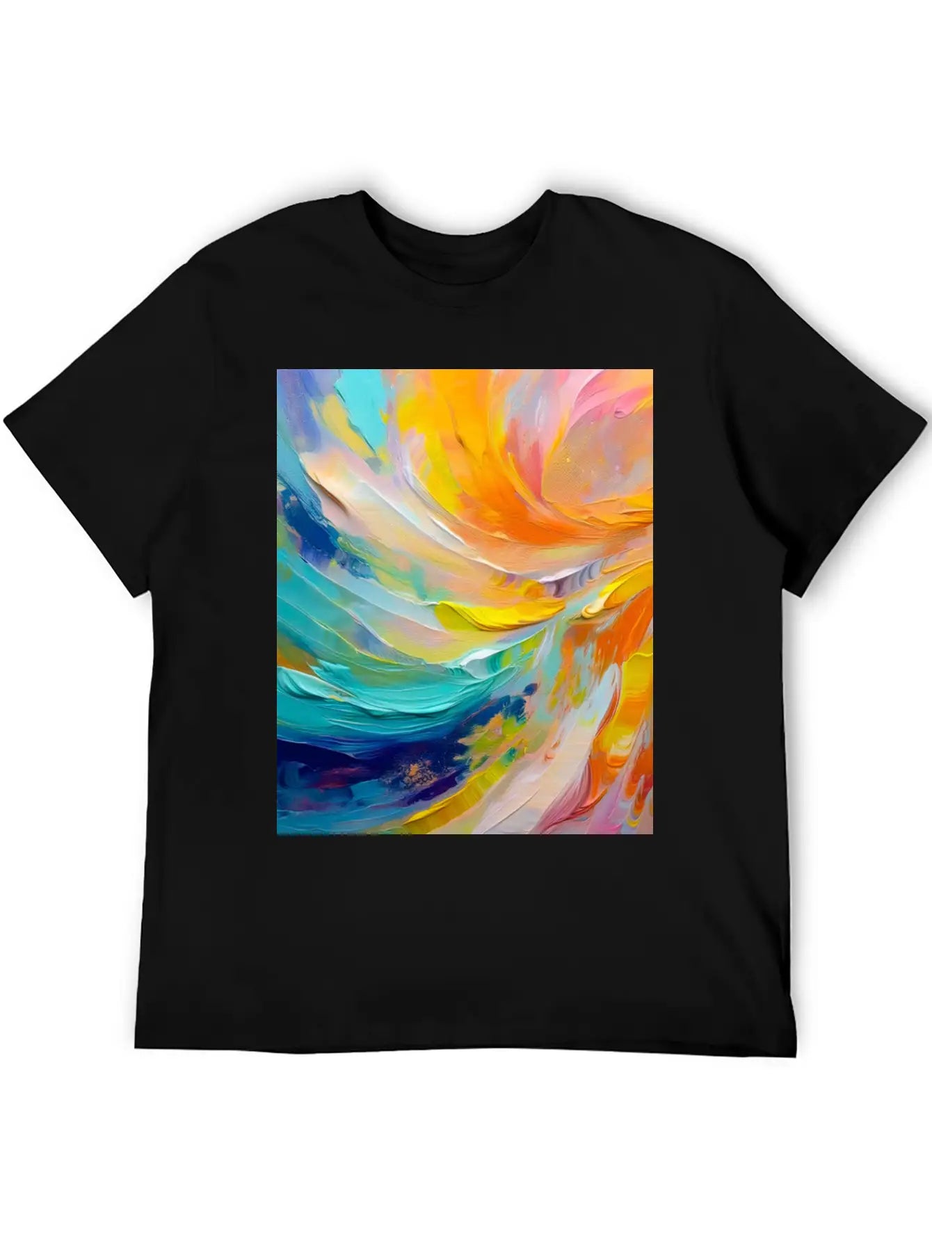 Abstract Colorful Brushstroke Art Unisex Casual T-Shirt – Clean Design For Daily Comfort