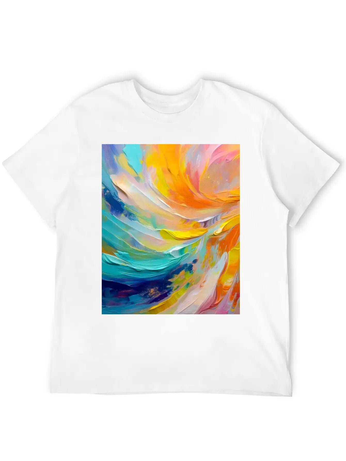 Abstract Colorful Brushstroke Art Unisex Casual T-Shirt – Clean Design For Daily Comfort