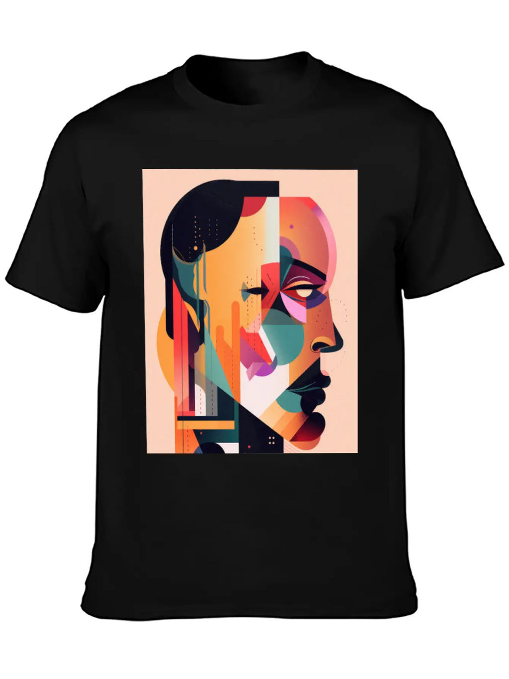 Abstract Face Art - Breaking The Chains Unisex Casual T-Shirt – Clean Design For Daily Comfort