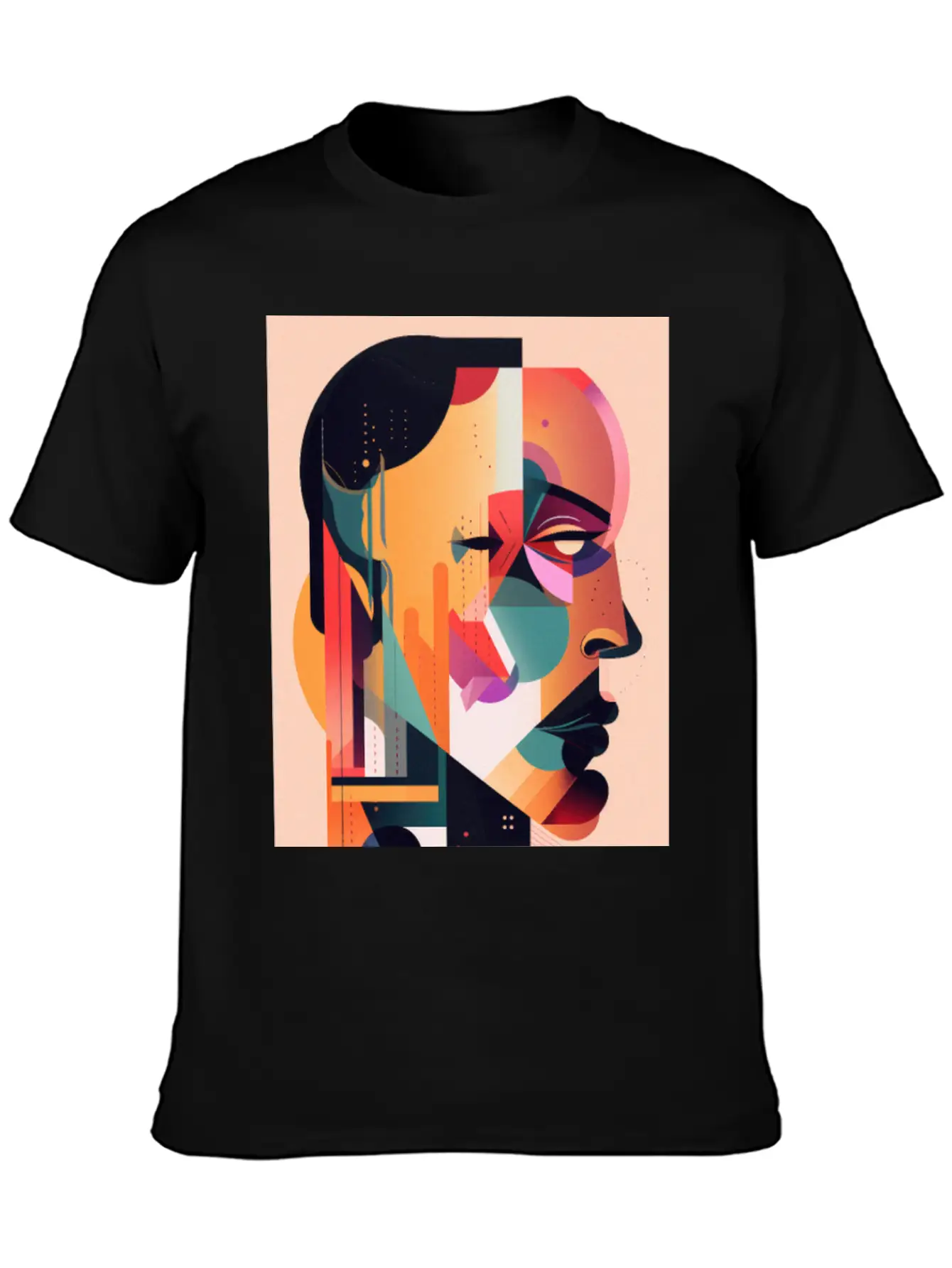 Abstract Face Art - Breaking The Chains Unisex Casual T-Shirt – Clean Design For Daily Comfort