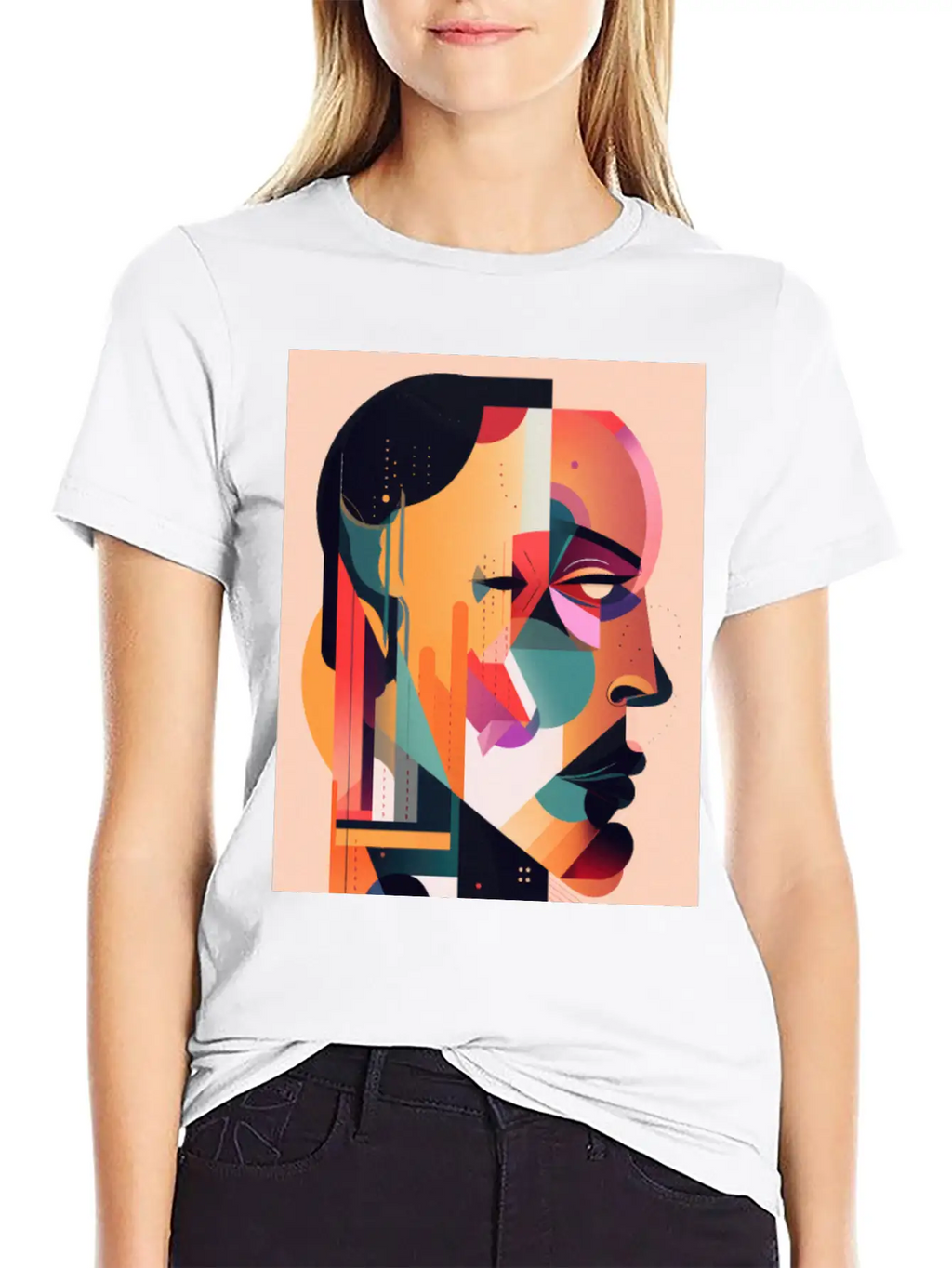 Abstract Face Art - Breaking The Chains Unisex Casual T-Shirt – Clean Design For Daily Comfort
