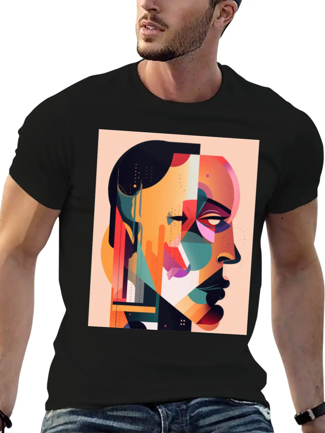 Abstract Face Art - Breaking The Chains Unisex Casual T-Shirt – Clean Design For Daily Comfort
