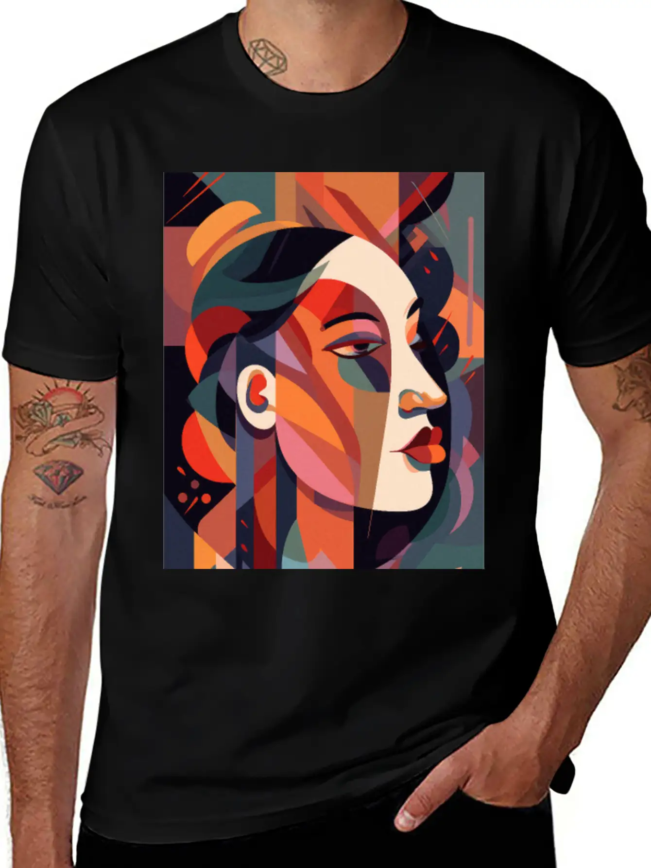 Abstract Face Art - Dreamy And Whimsical Unisex Casual T-Shirt – Clean Design For Daily Comfort