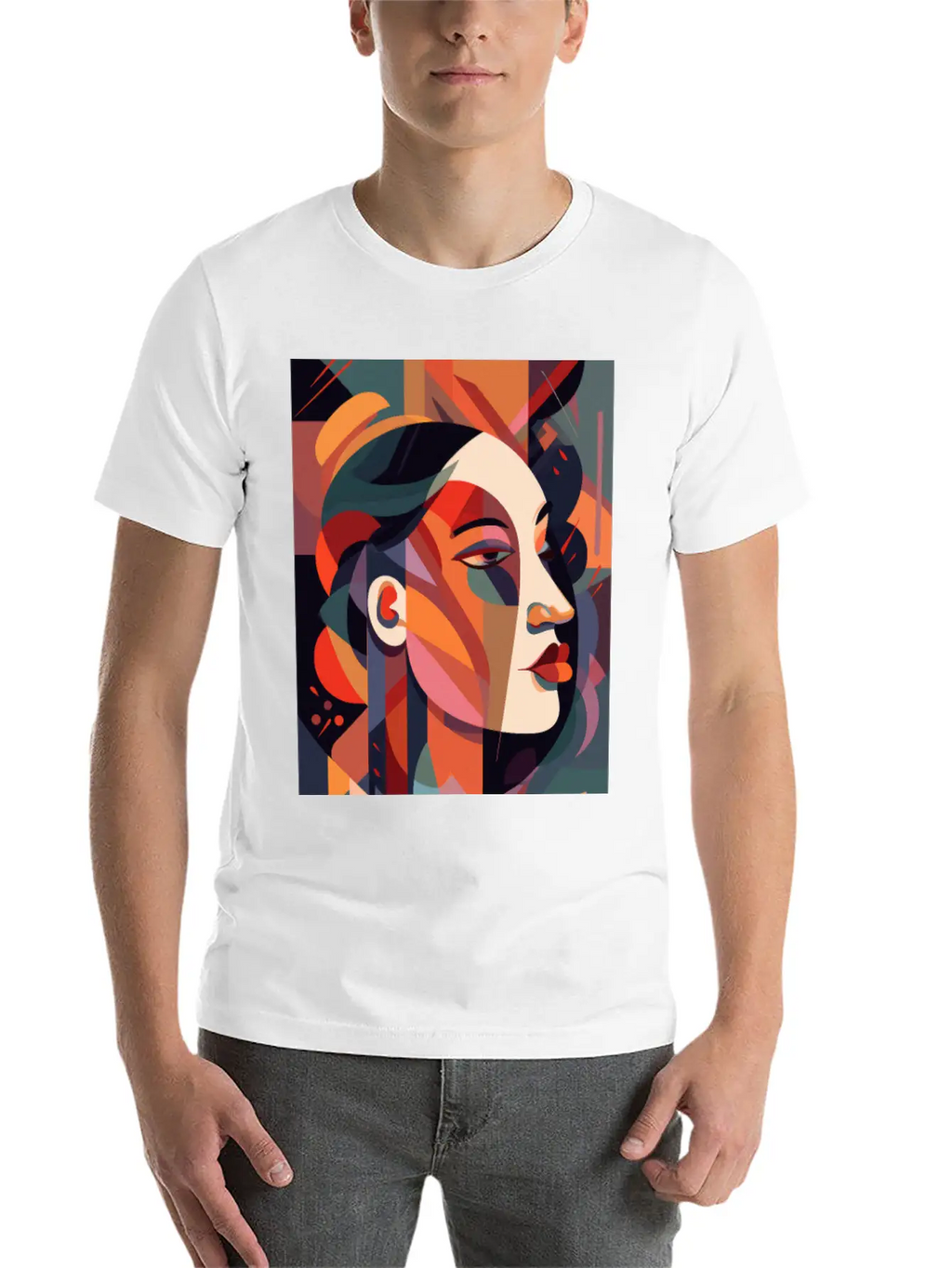 Abstract Face Art - Dreamy And Whimsical Unisex Casual T-Shirt – Clean Design For Daily Comfort