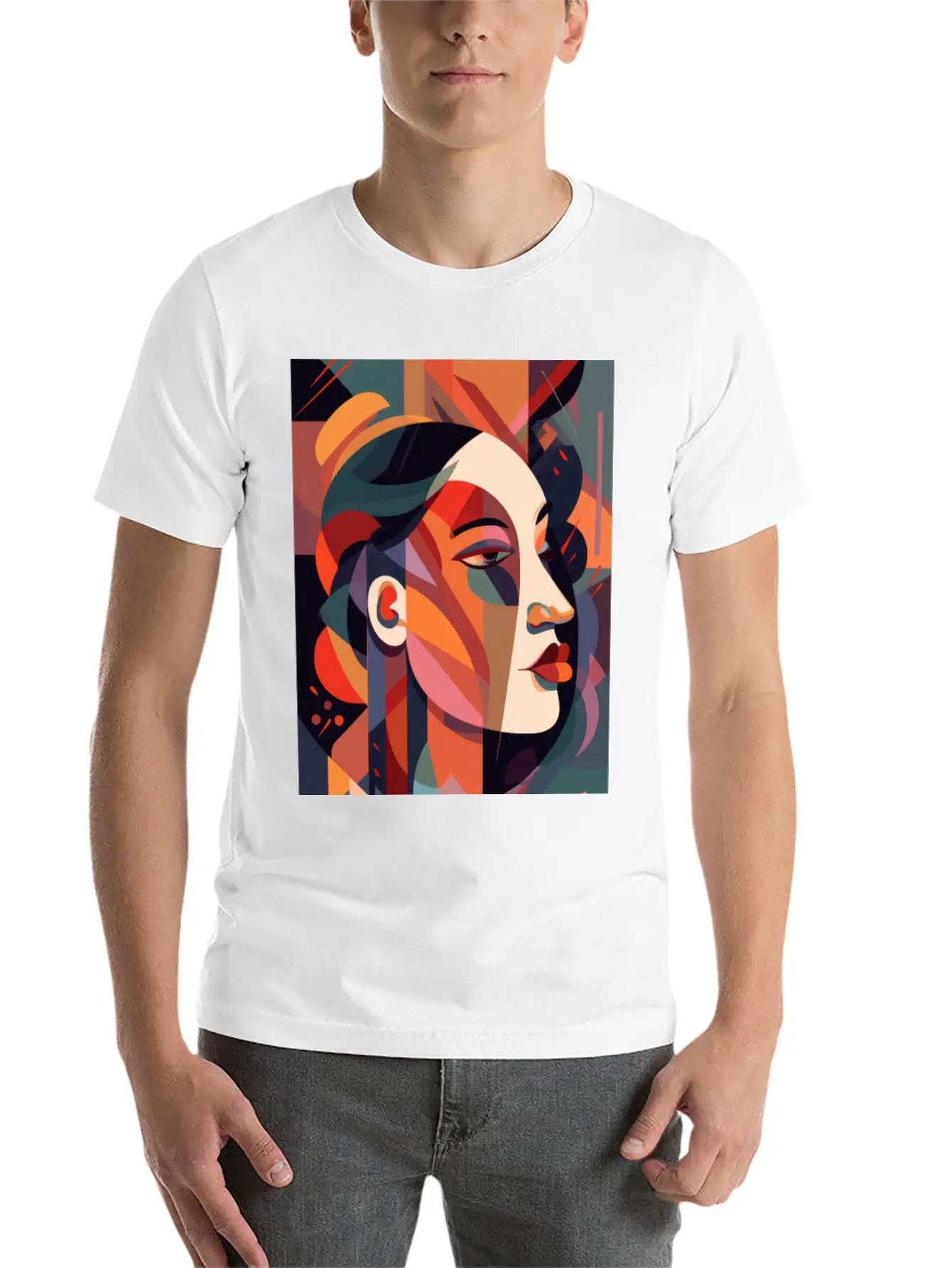 Abstract Face Art - Dreamy And Whimsical Unisex Casual T-Shirt – Clean Design For Daily Comfort
