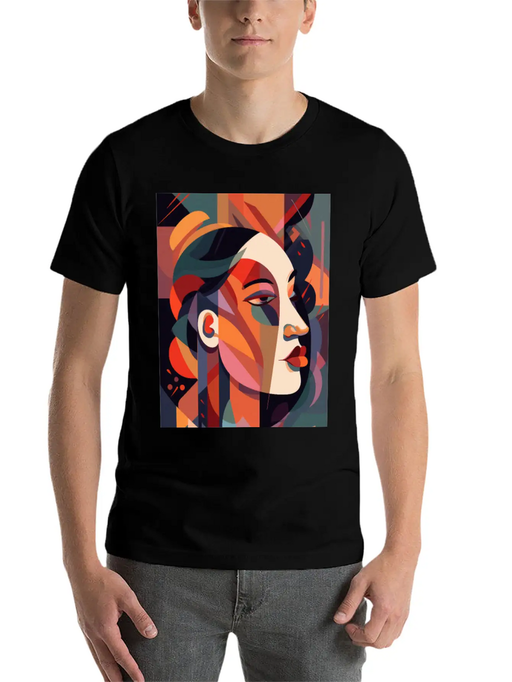 Abstract Face Art - Dreamy And Whimsical Unisex Casual T-Shirt – Clean Design For Daily Comfort