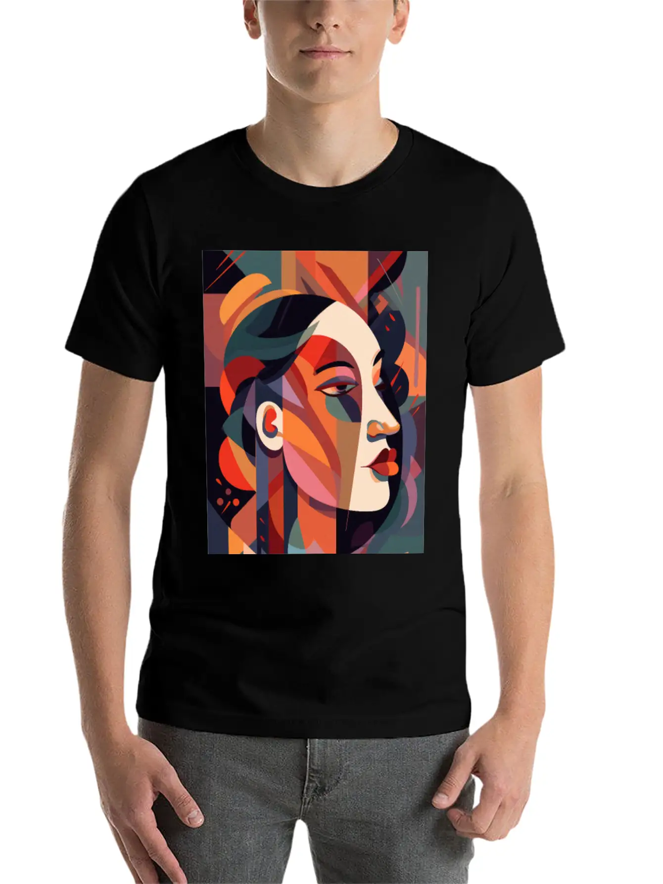 Abstract Face Art - Dreamy And Whimsical Unisex Casual T-Shirt – Clean Design For Daily Comfort