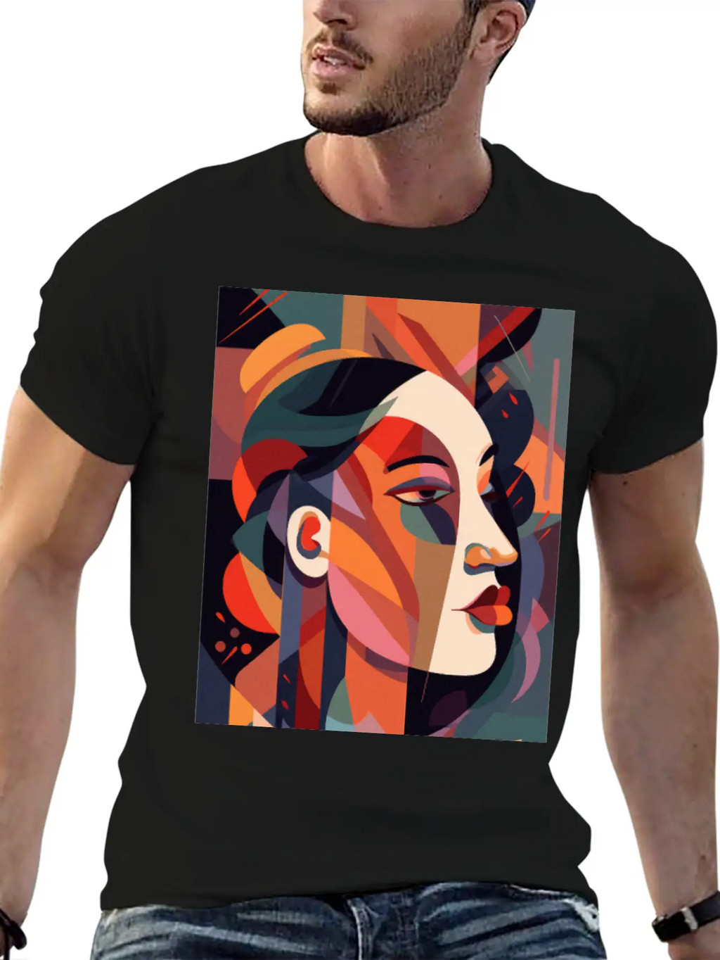 Abstract Face Art - Dreamy And Whimsical Unisex Casual T-Shirt – Clean Design For Daily Comfort
