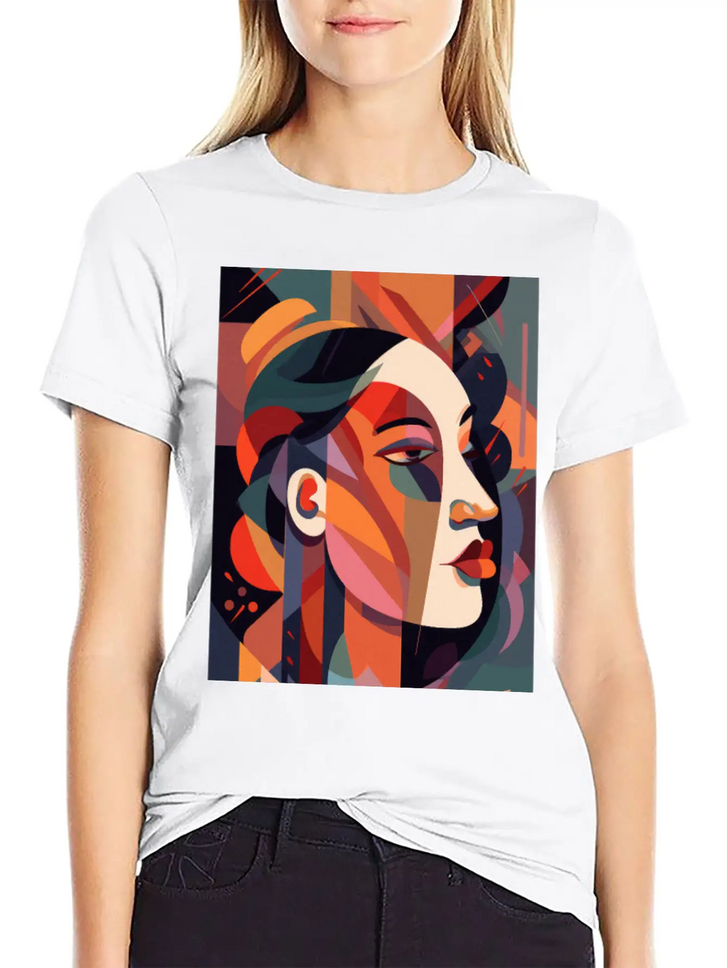 Abstract Face Art - Dreamy And Whimsical Unisex Casual T-Shirt – Clean Design For Daily Comfort