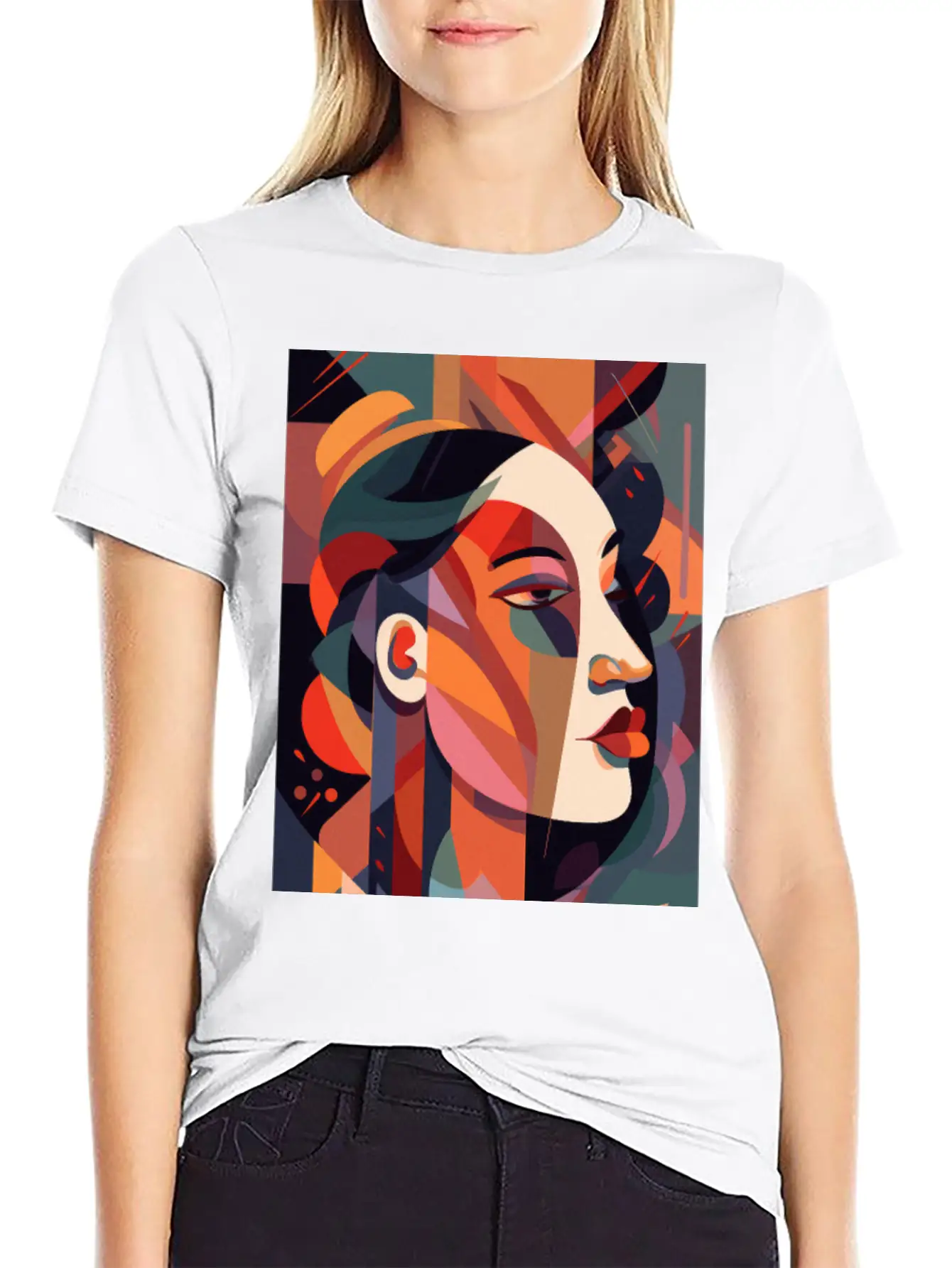Abstract Face Art - Dreamy And Whimsical Unisex Casual T-Shirt – Clean Design For Daily Comfort