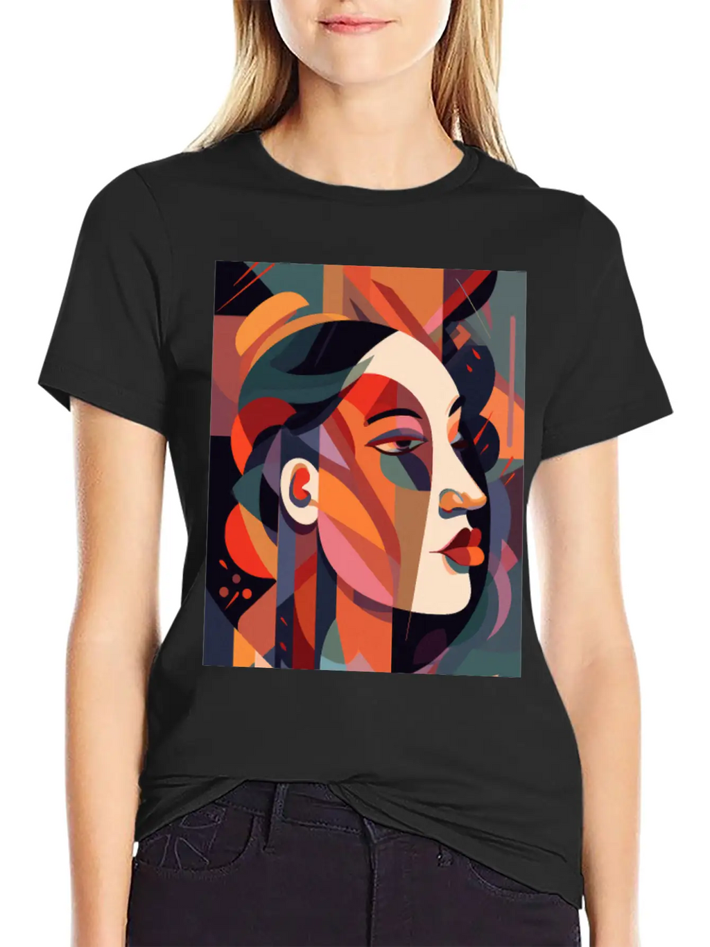 Abstract Face Art - Dreamy And Whimsical Unisex Casual T-Shirt – Clean Design For Daily Comfort