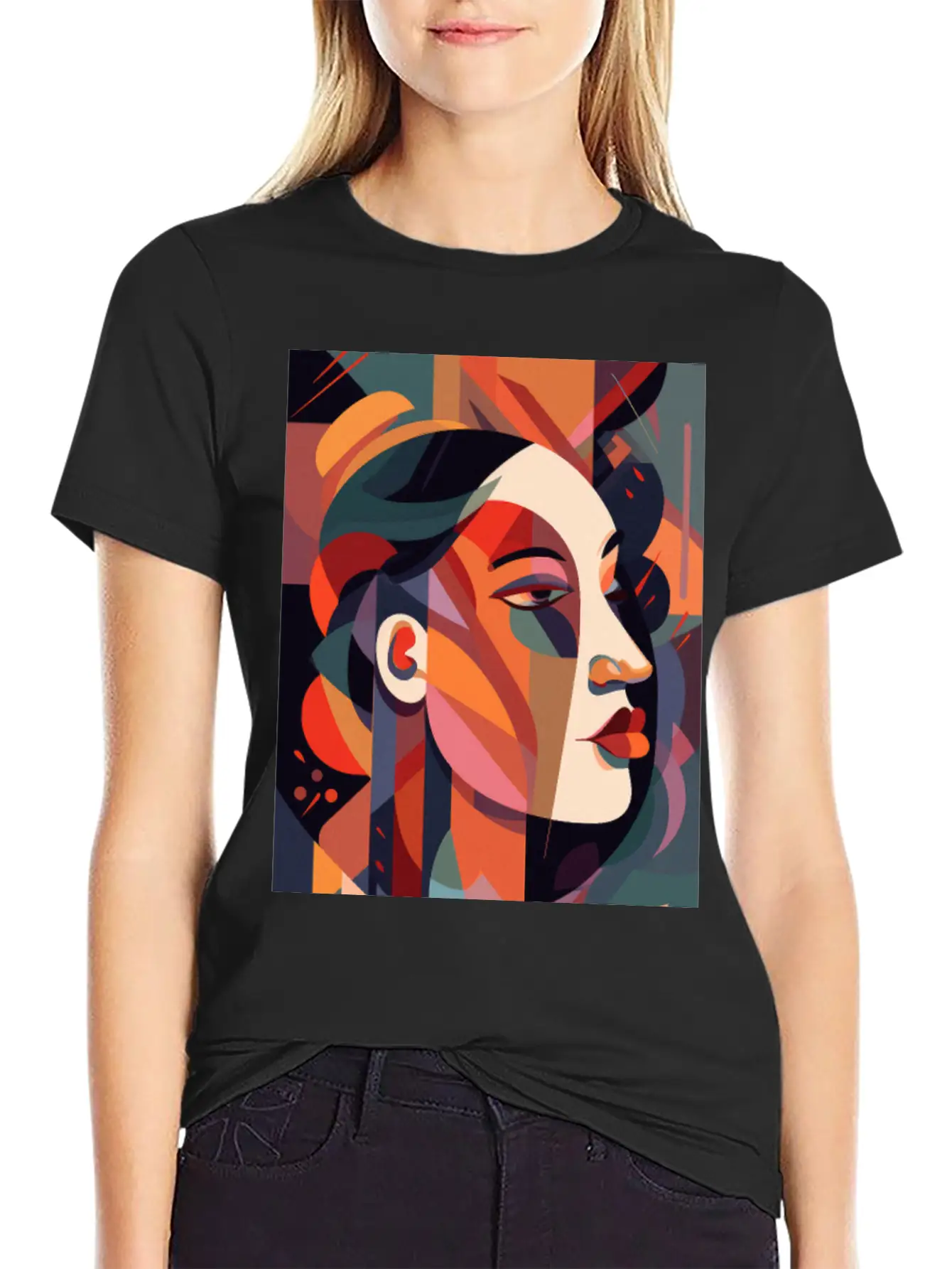 Abstract Face Art - Dreamy And Whimsical Unisex Casual T-Shirt – Clean Design For Daily Comfort