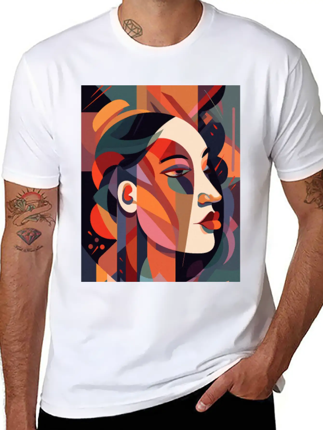 Abstract Face Art - Dreamy And Whimsical Unisex Casual T-Shirt – Clean Design For Daily Comfort