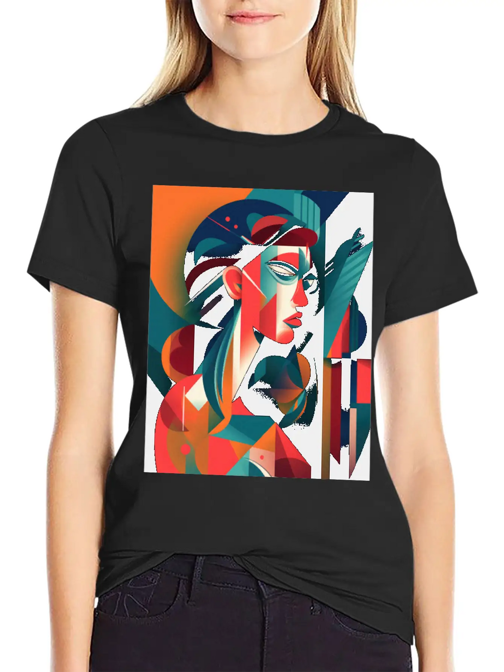 Abstract Face Art - Edgy And Rebellious Unisex Casual T-Shirt – Clean Design For Daily Comfort
