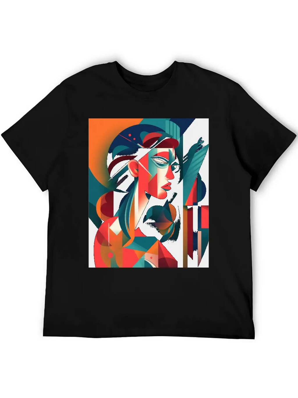 Abstract Face Art - Edgy And Rebellious Unisex Casual T-Shirt – Clean Design For Daily Comfort