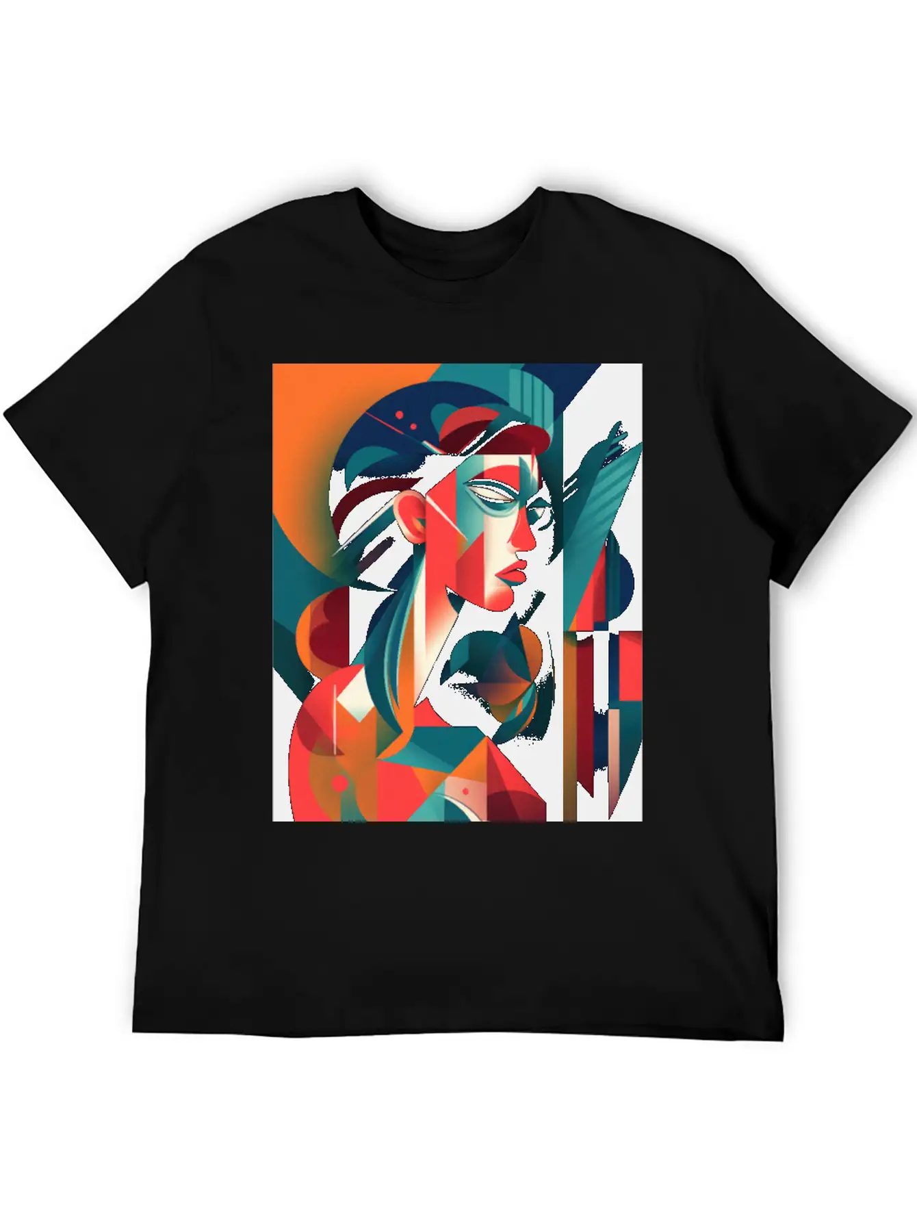 Abstract Face Art - Edgy And Rebellious Unisex Casual T-Shirt – Clean Design For Daily Comfort