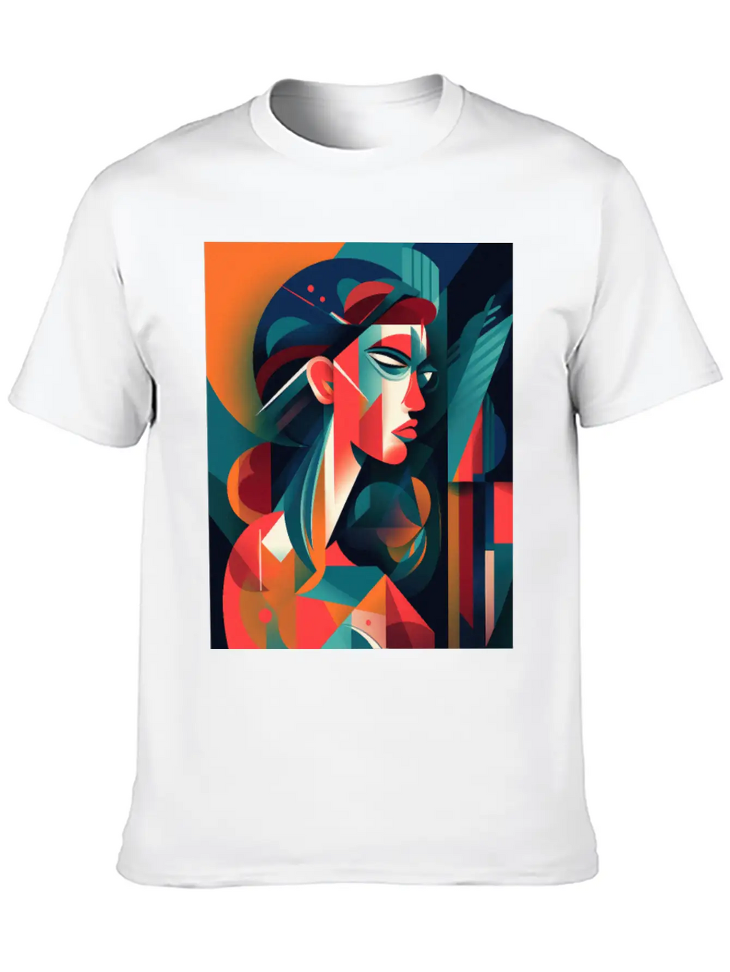 Abstract Face Art - Edgy And Rebellious Unisex Casual T-Shirt – Clean Design For Daily Comfort