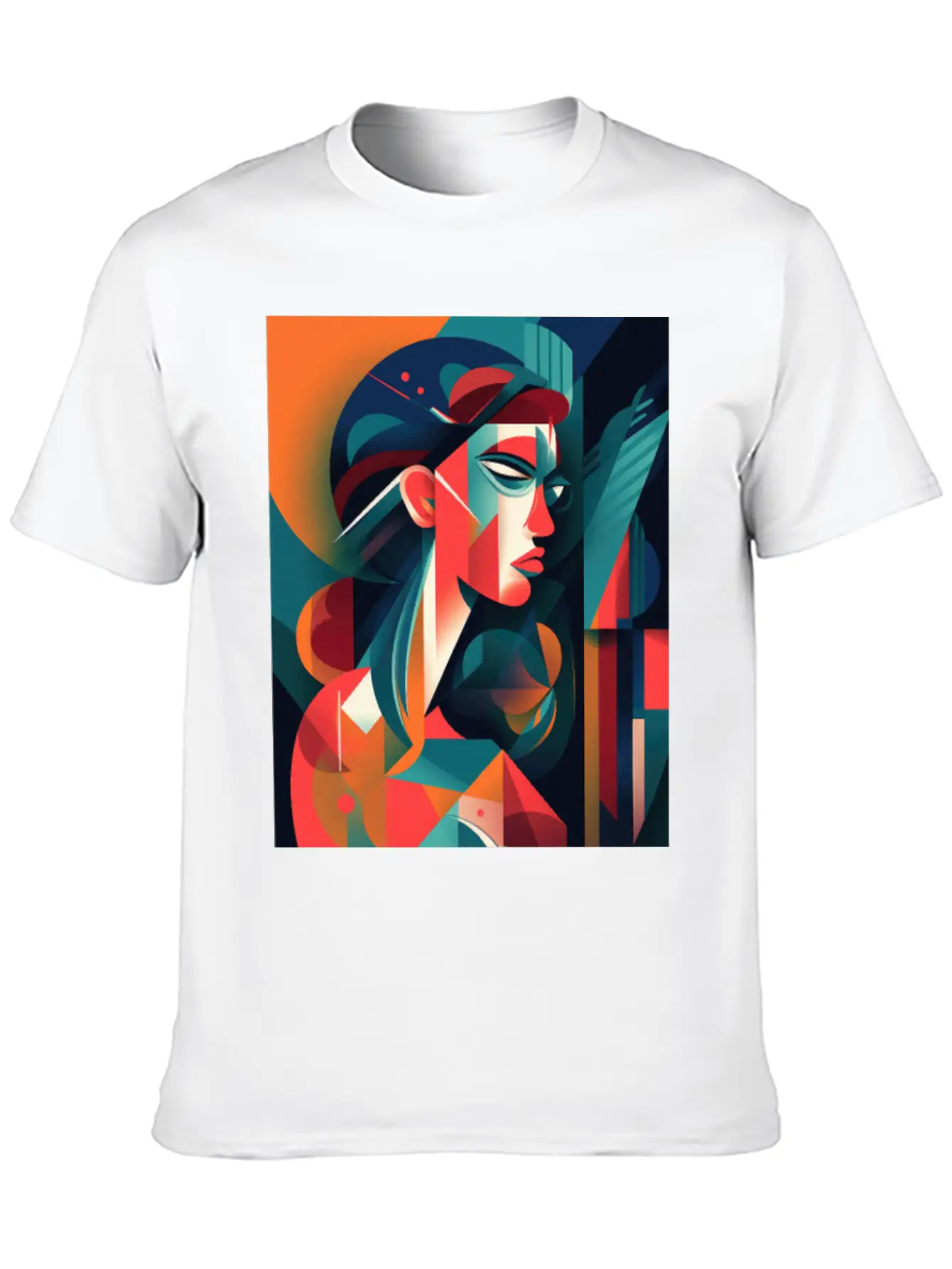 Abstract Face Art - Edgy And Rebellious Unisex Casual T-Shirt – Clean Design For Daily Comfort