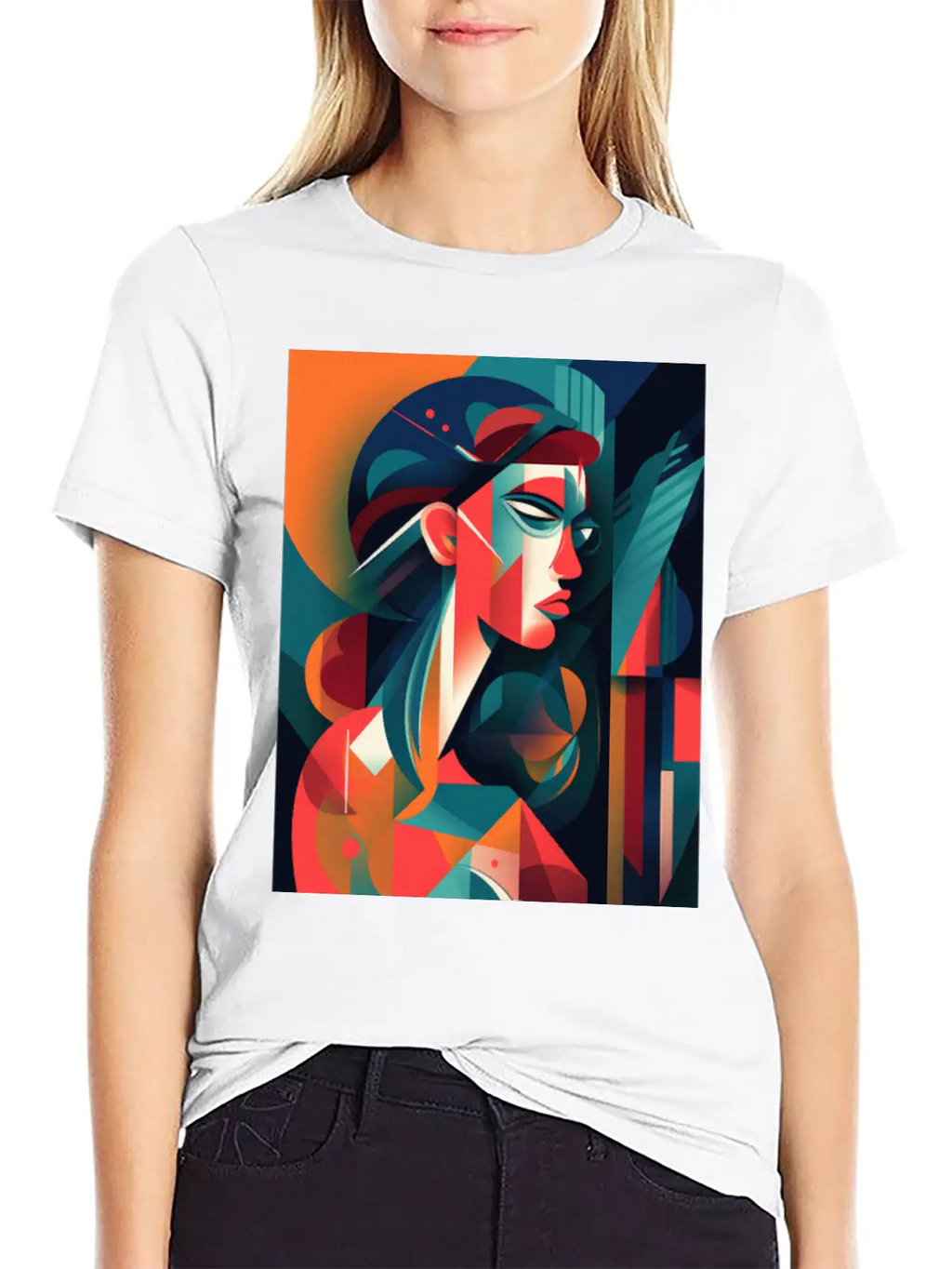 Abstract Face Art - Edgy And Rebellious Unisex Casual T-Shirt – Clean Design For Daily Comfort