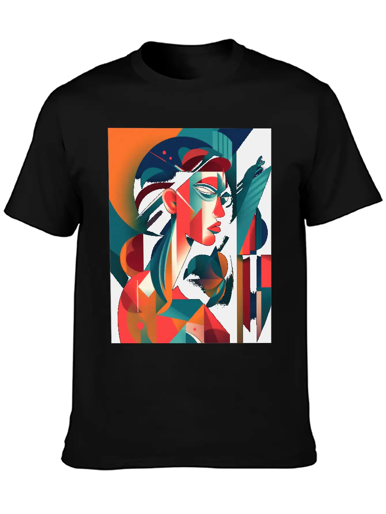 Abstract Face Art - Edgy And Rebellious Unisex Casual T-Shirt – Clean Design For Daily Comfort